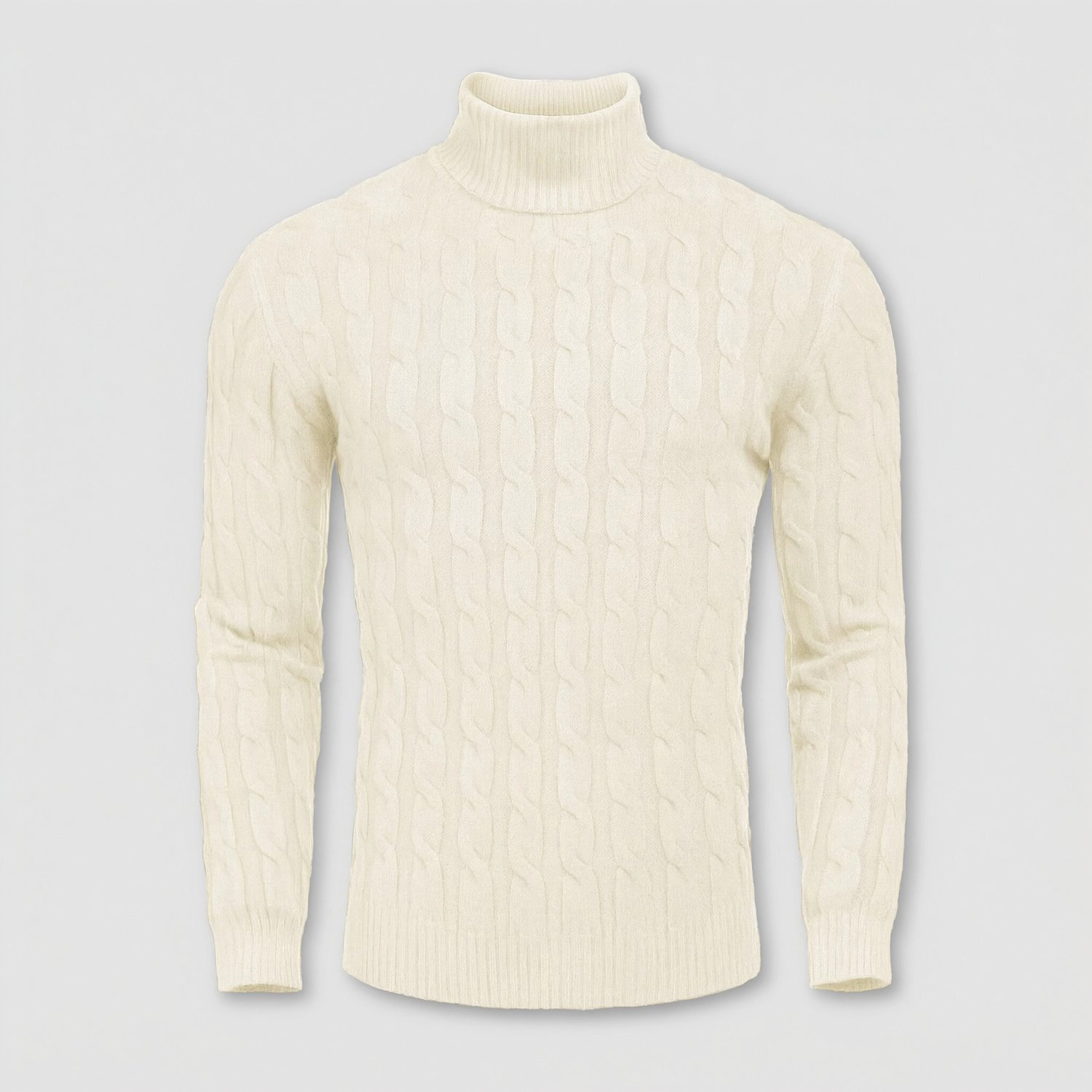 COOFANDY Mens Cable Knit Turtleneck Sweater Fall Long Sleeve Ribbed Casual Pullover