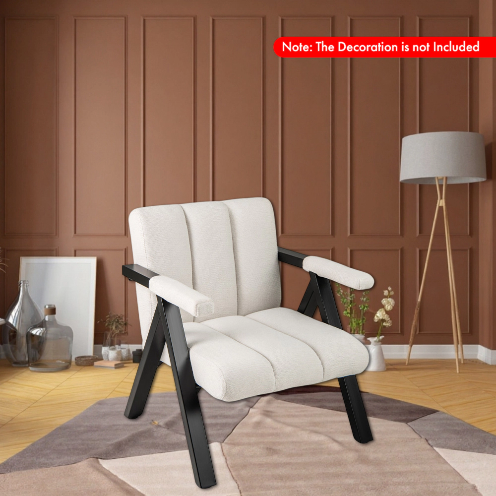 Hivvago Large Modern Armchair with Metal Frame and Comfortable Armrests
