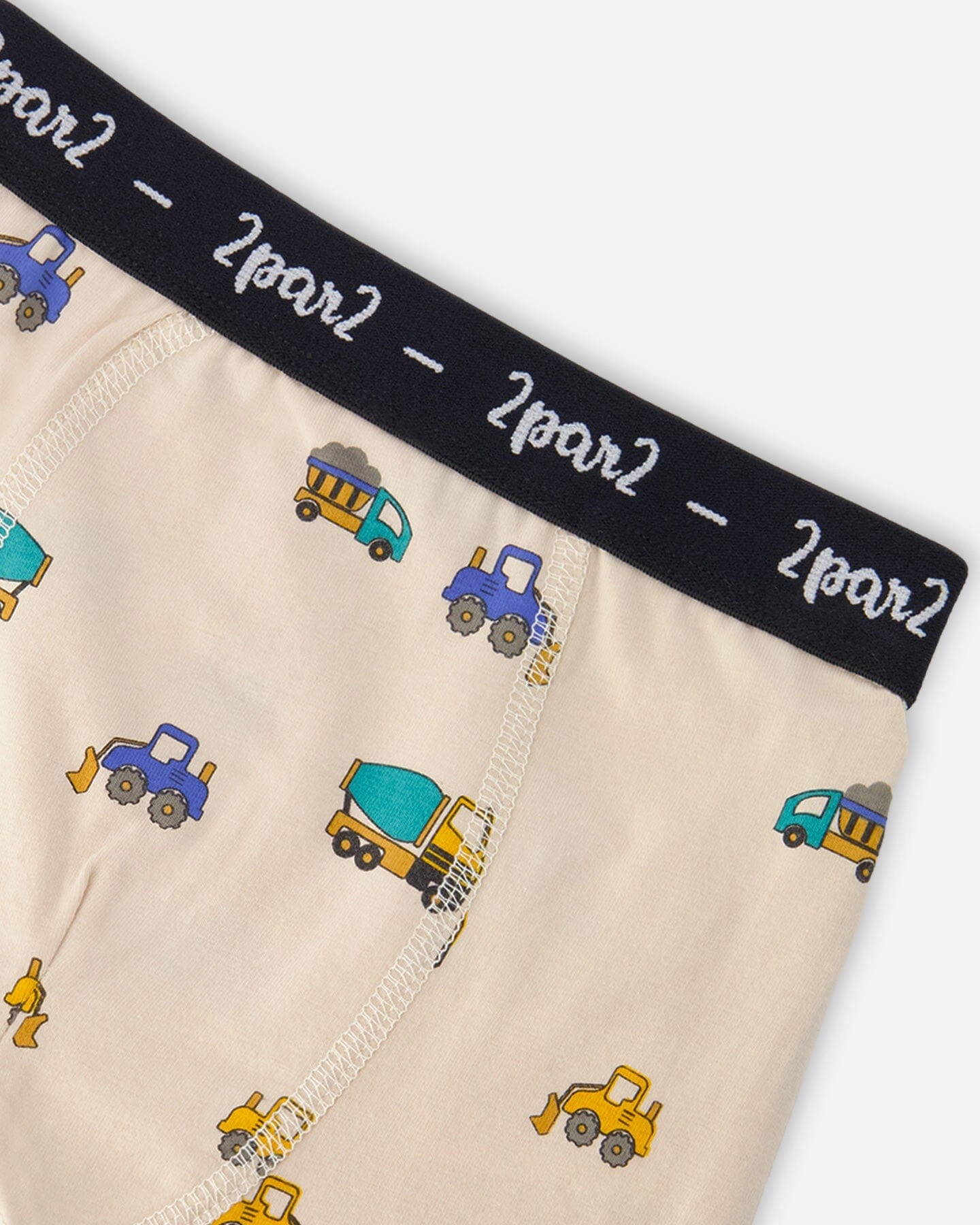Deux par Deux Boys Organic Cotton Boxer Truck Print