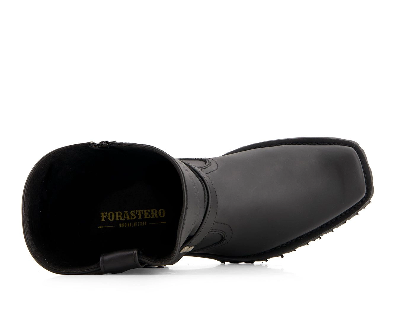 Forastero Mens Leather Biker Boots With Zipper Closure