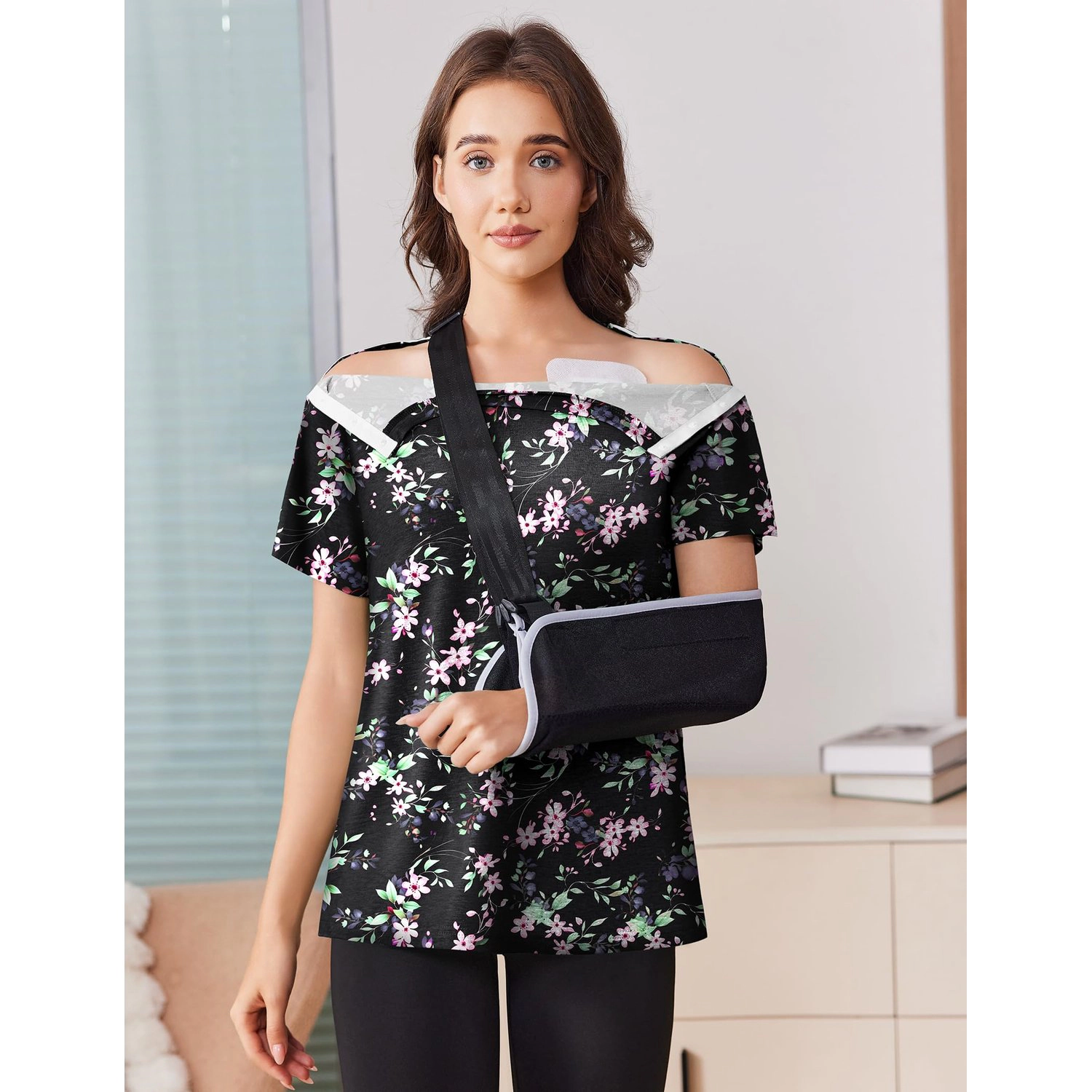 Pinspark Womens Solid Short Sleeve Off Shoulder Snap Button Nursing Maternity Tunics