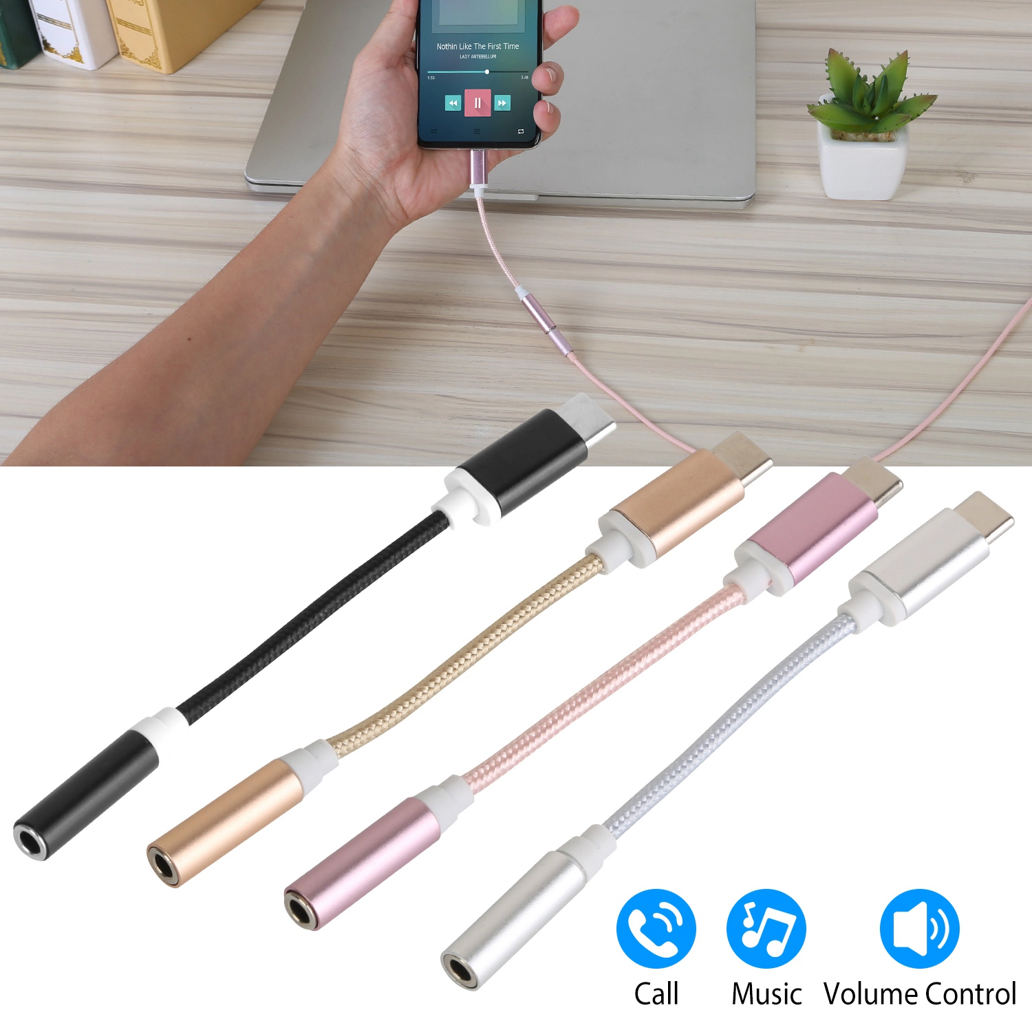 GBruno Braided USB-C To 3.5mm Audio Adapter