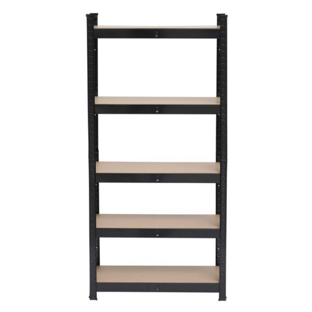 Flynama 5 Tier Heavy Duty Metal Shelving Rack Unit Garage Storage Shelf Black UK Easy Assembly