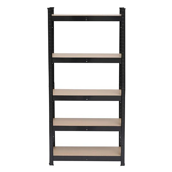 Flynama 5 Tier Heavy Duty Metal Shelving Rack Unit Garage Storage Shelf Black UK Easy Assembly