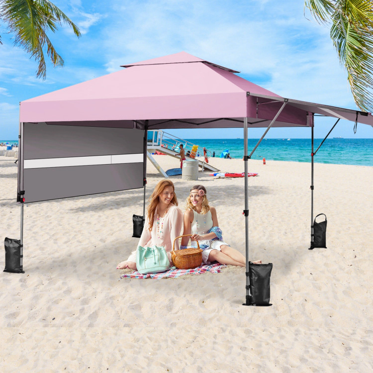 Hivvago 10 x 17.6 Feet Outdoor Instant Pop-up Canopy Tent with Dual Half Awnings