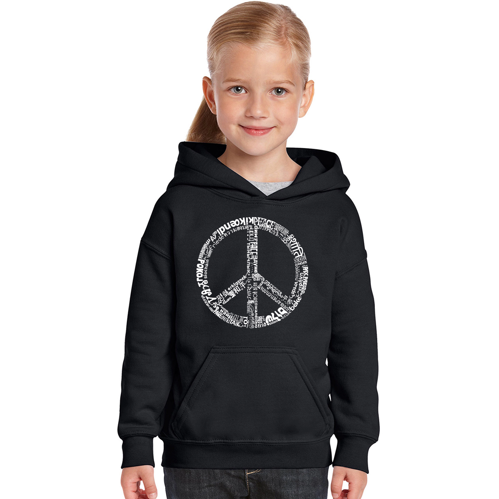 LA Pop Art Girls WORD Hoodie - THE PEACE 77 LANGUAGES