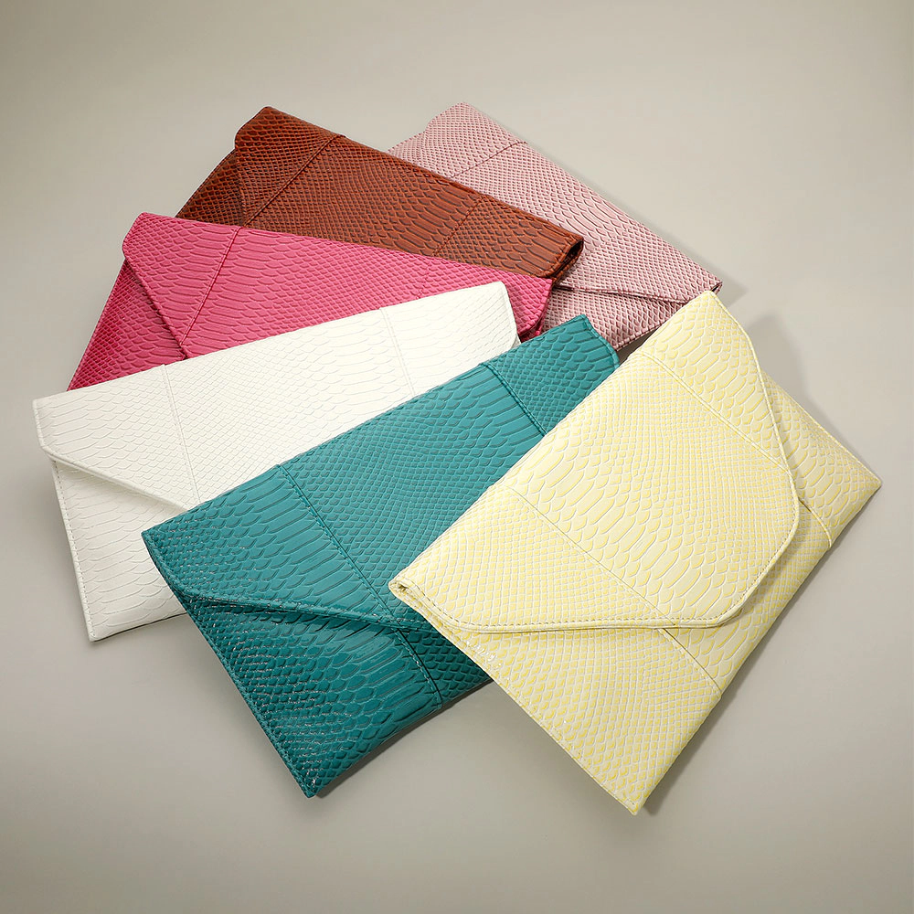 Fashnzfab Snake Skin Patterned Envelope Clutch / Shoulder Bag