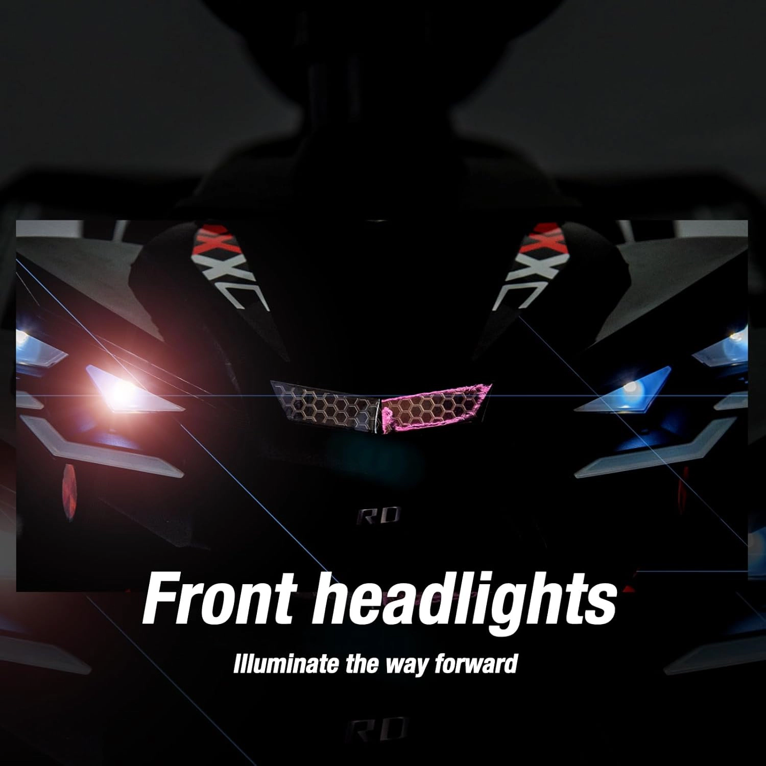 24V 2-Seater Kids Ride On ATV Car, Electric 4 Wheeler Off-Road Vehicle with Dual 550W Motors, LED Lights & Music