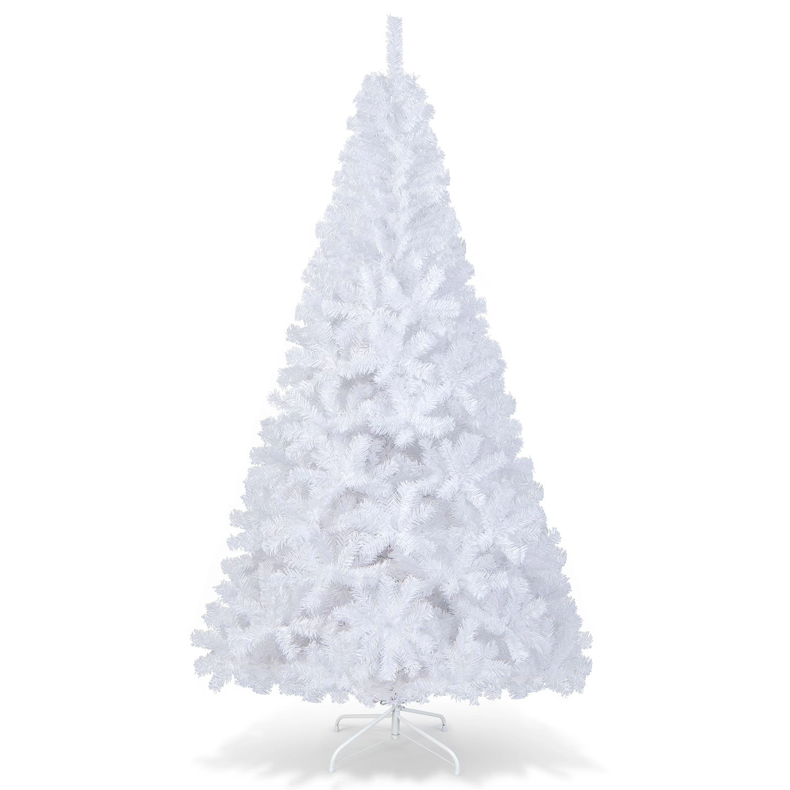 SlickBlue 7Ft White Artificial Christmas Tree with Metal Stand