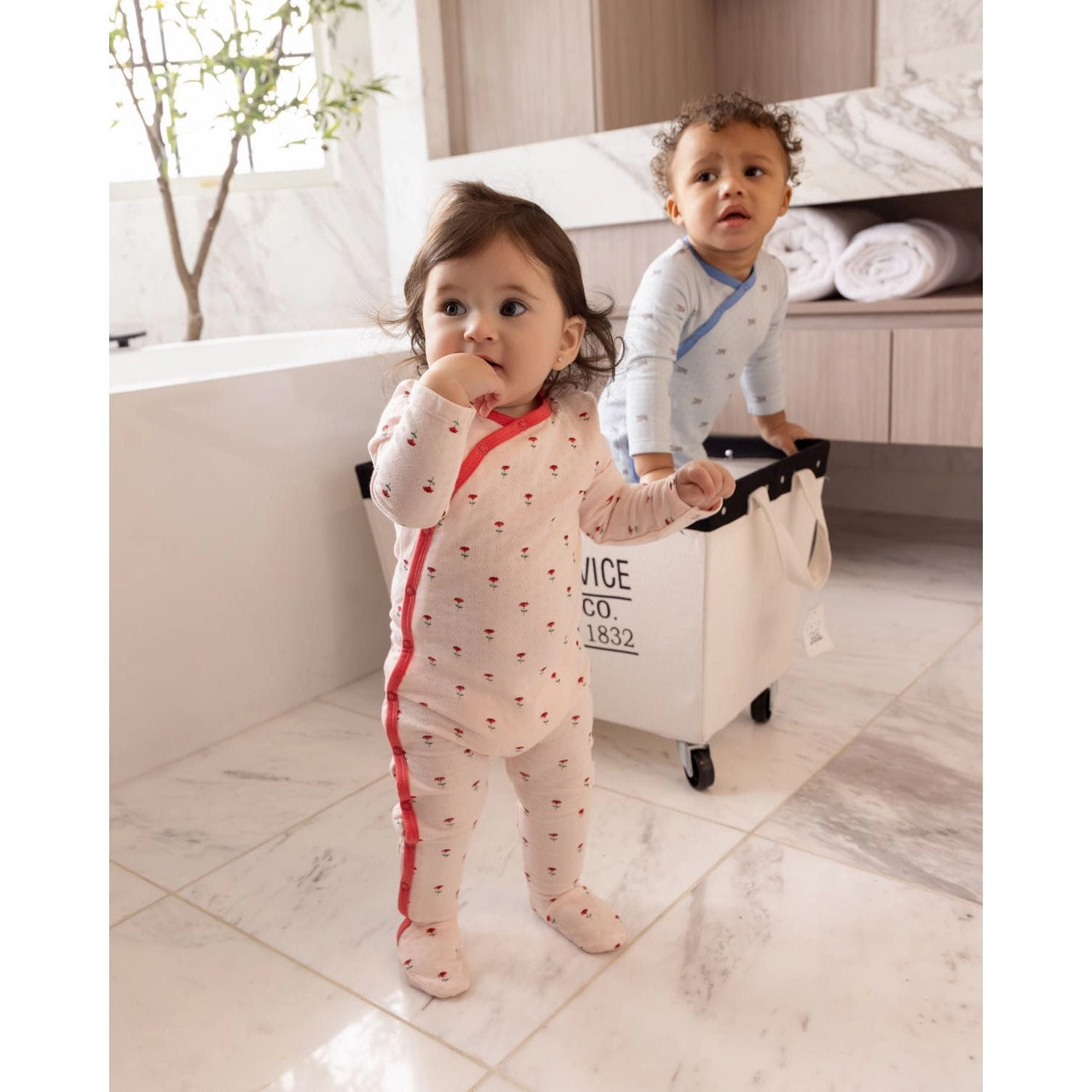 MeMoi Baby Girls "Plant Your Dreams And Grow Happy" Floral Pointelle Footie