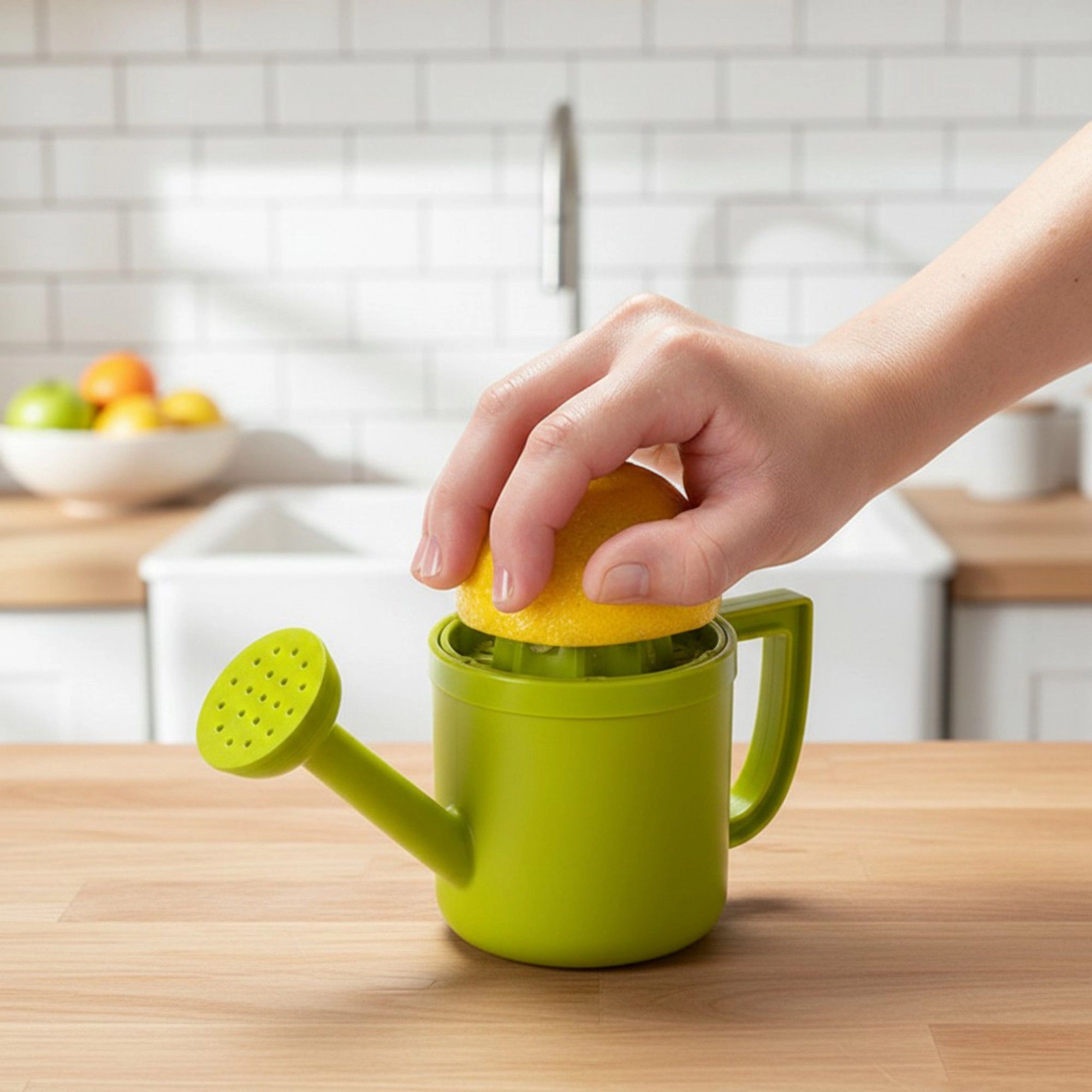 Alilang Women Handheld Citrus Juicer with Spout and Handle Manual Lemon Juicing Container