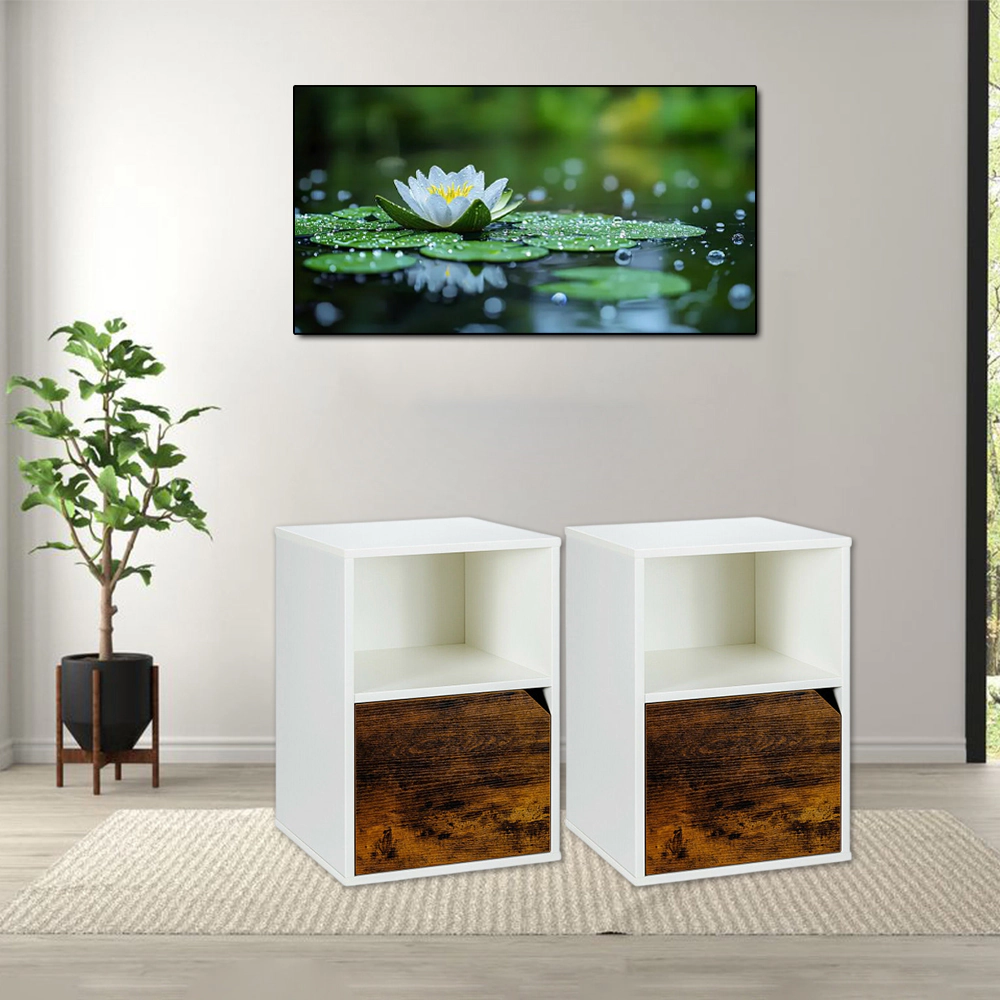 Hivvago Set of 2 Modern Side Tables for Home