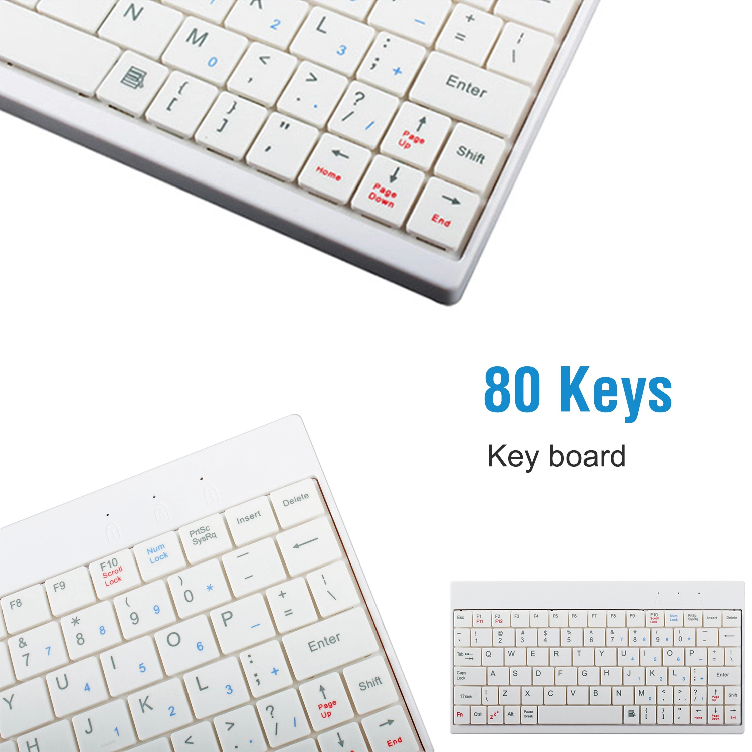 GBruno 80-Key Wired USB Keyboard With Tablet Stand