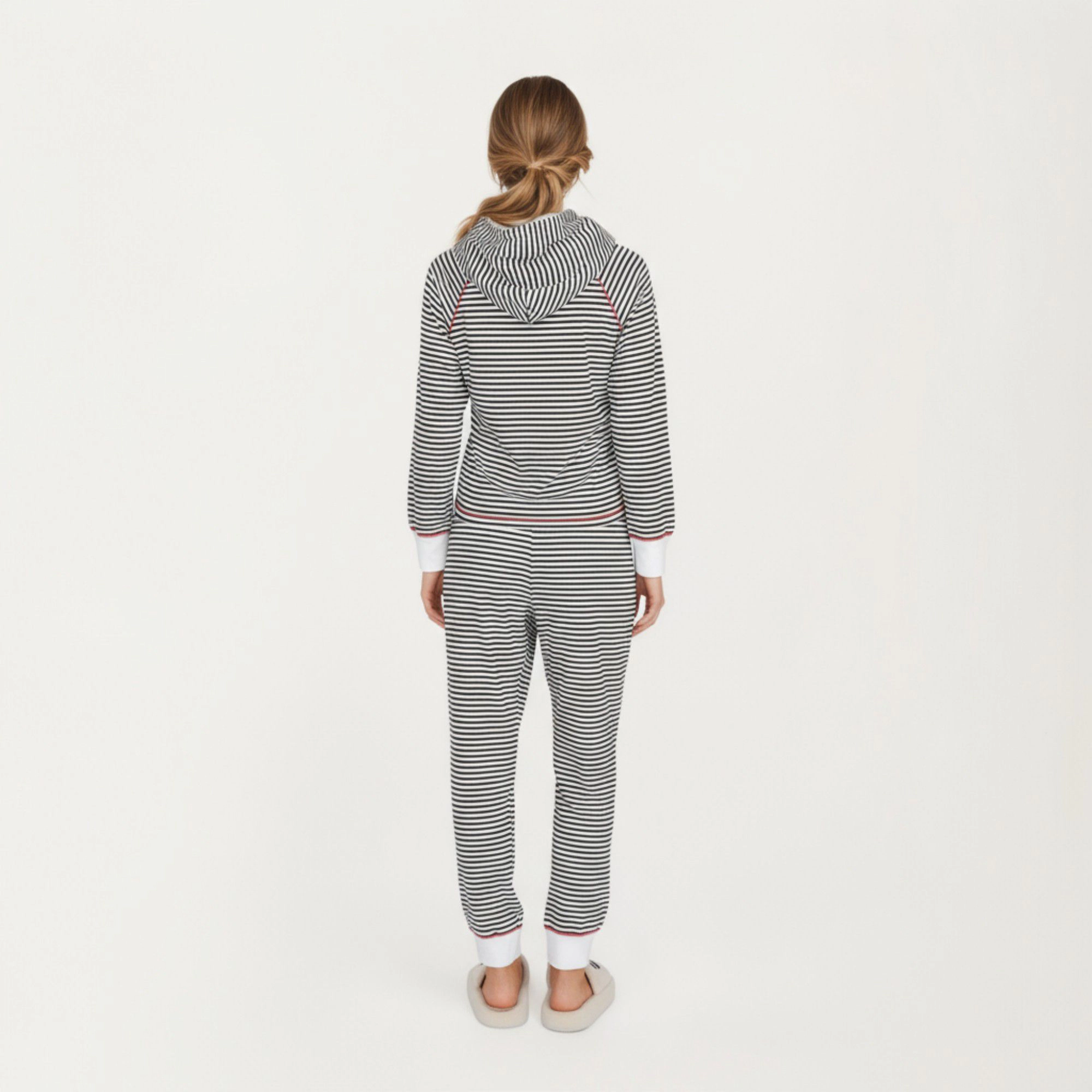 Anna-Kaci Women's 2-Piece Long Sleeve Pullover Top Fuzzy Collar and Relaxed Fit Pants Pajama Set Soft Knit Fabric