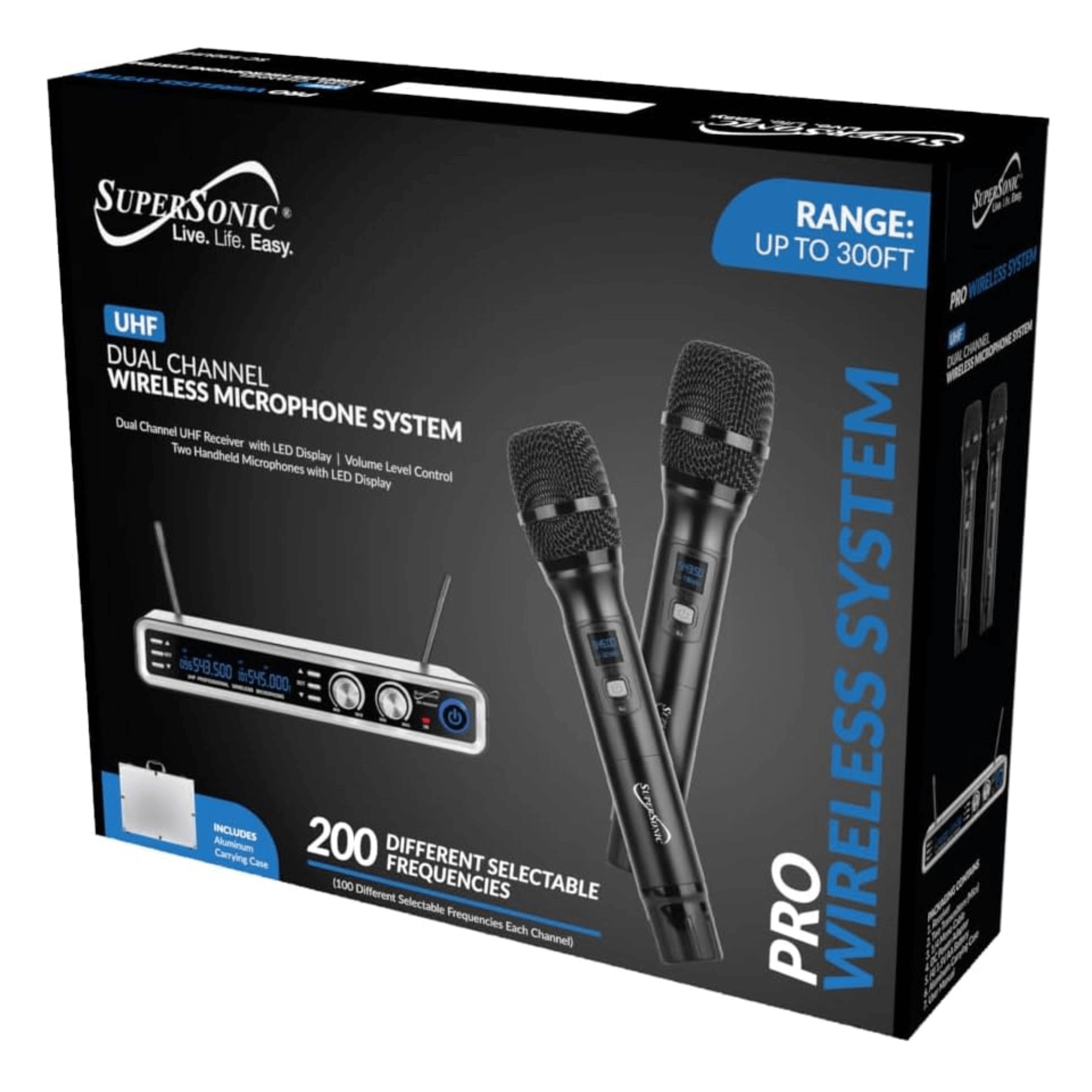 Supersonic UHF Dual Channel Professional Wireless Microphone