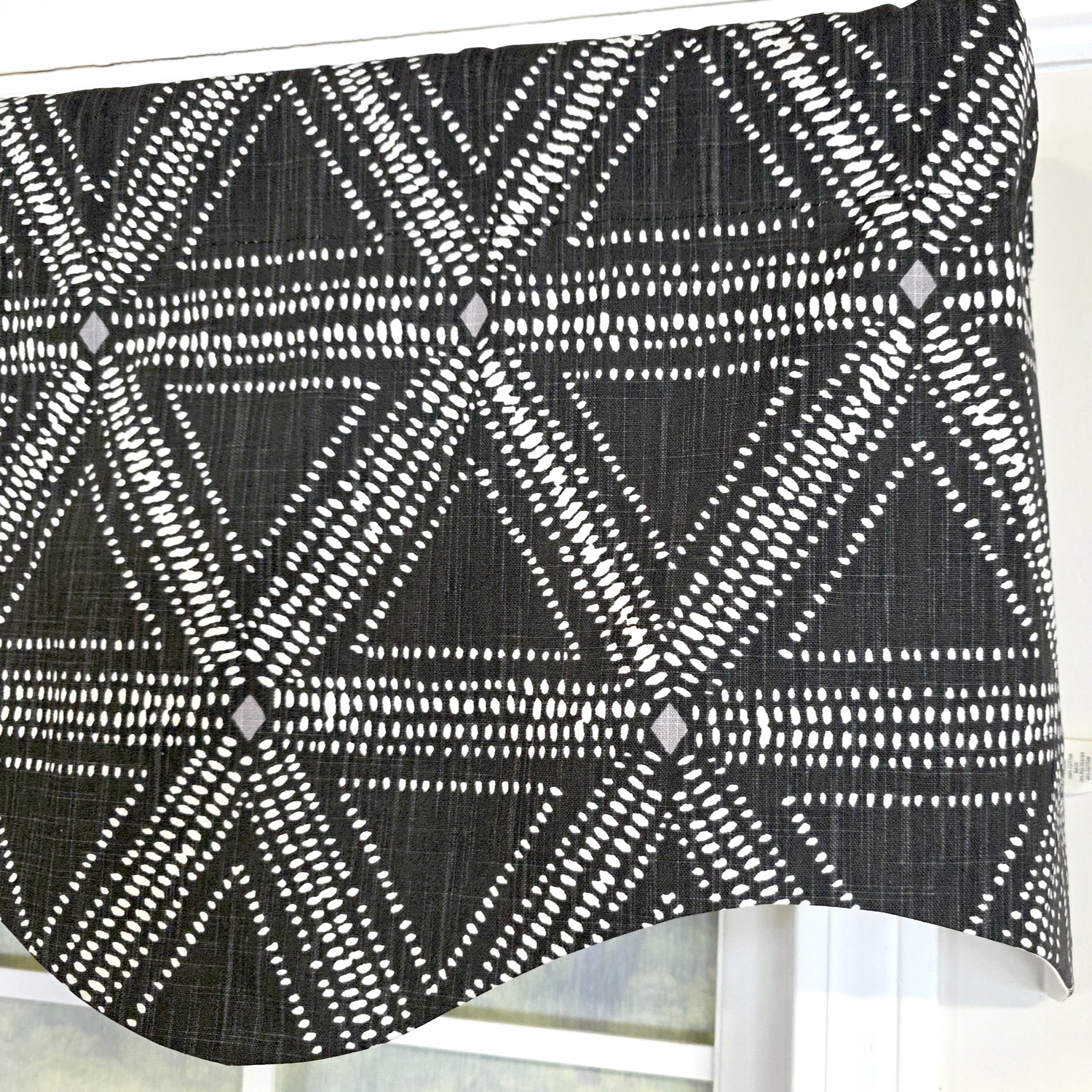 RLF Home 100% Cotton Zircon Regal With Poly/Cotton Ivory lining Rod Pocket Valance 50" x 16" Silver