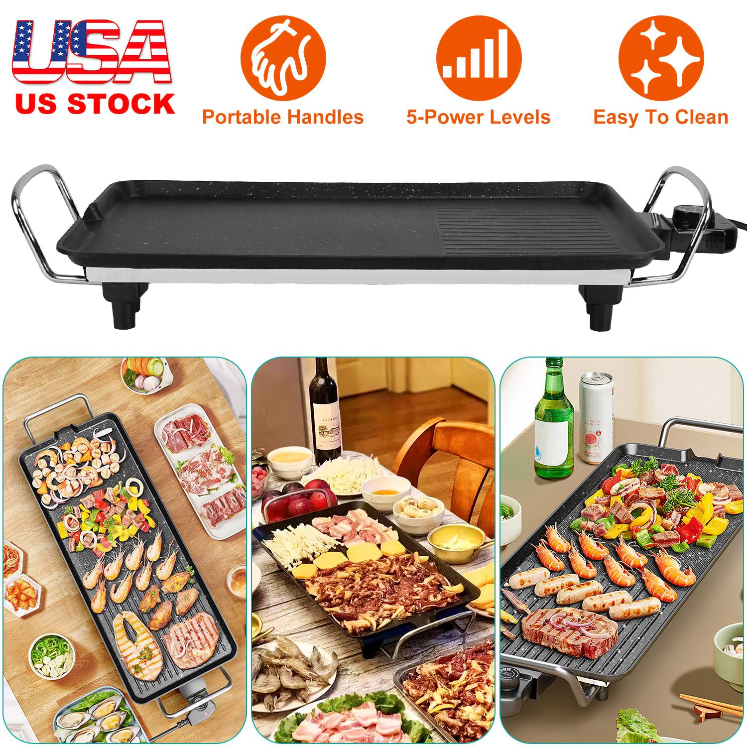 GBruno 1500W Non-Stick Electric Griddle