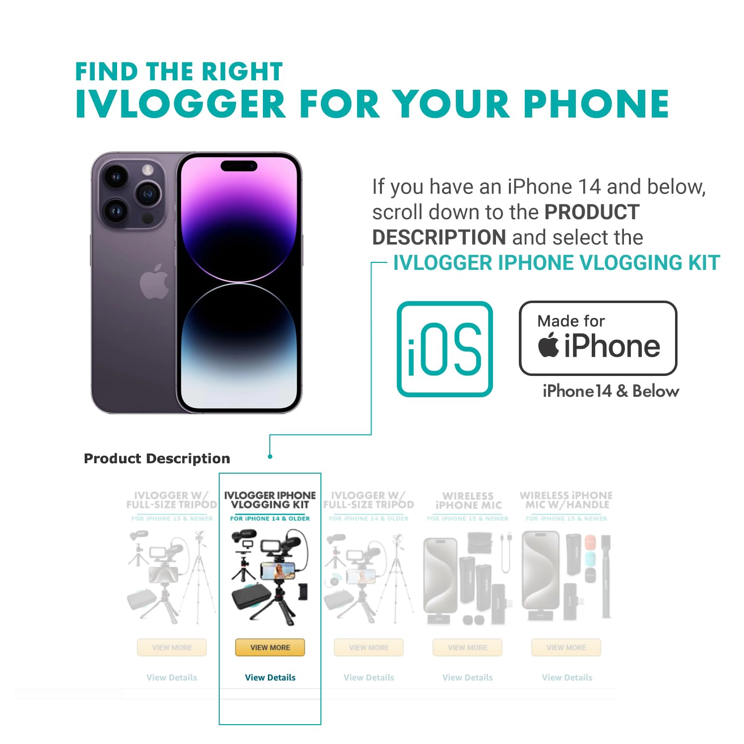 Movo USB-C Vlogging Kit for iPhone 15/16 - Phone Video Kit Accessories: Phone Tripod, Phone Mount, LED Light