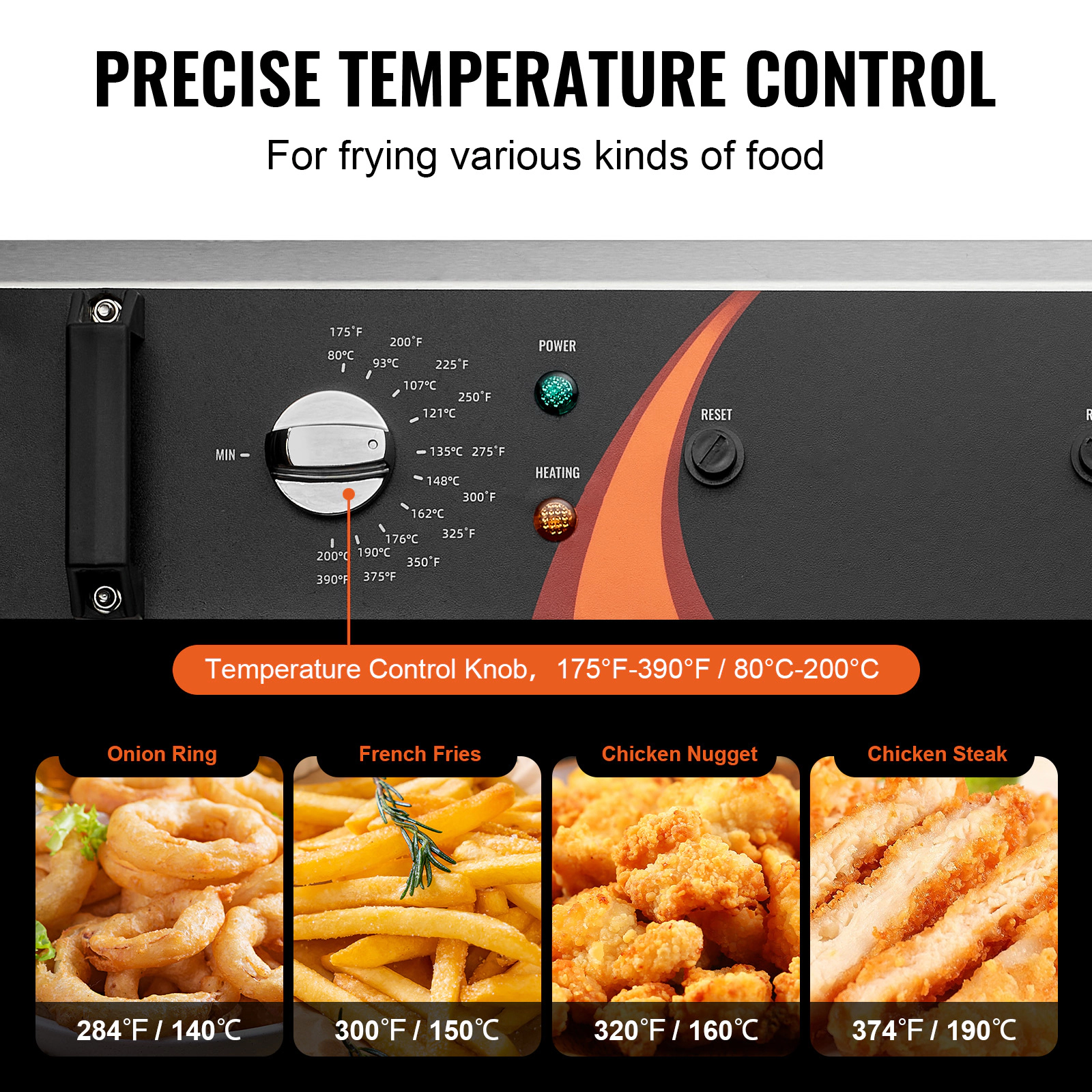 HONGGE Commercial Deep Fryer 3000W Electric Turkey Fryer with Large Capacity / Stainless Steel Countertop Single Oil