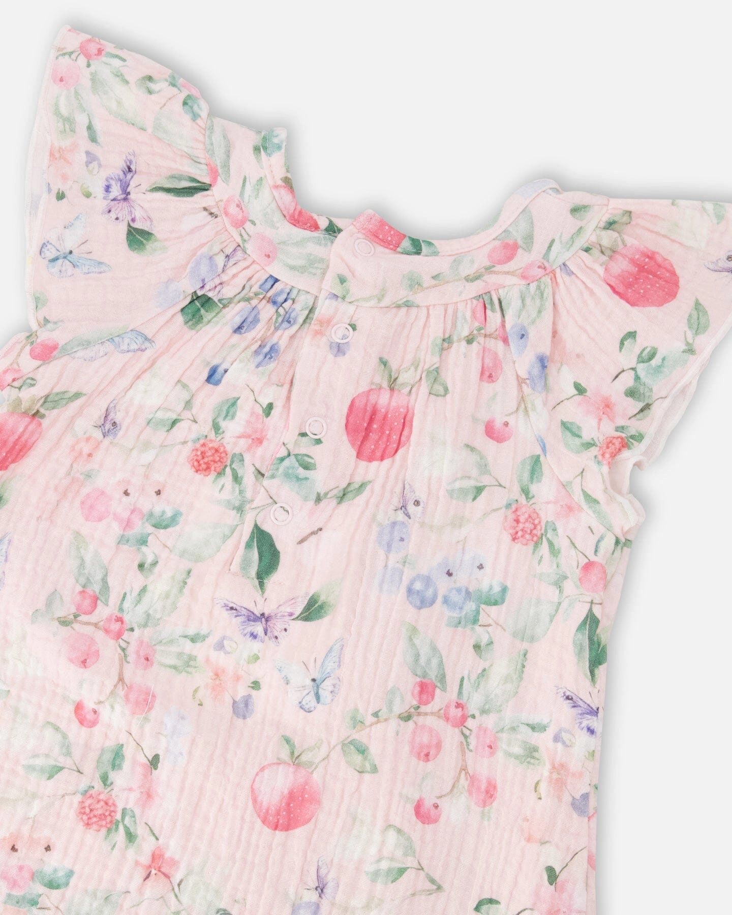 Deux par Girls Cotton Muslin Dress and Bloomer Set Printed Berries