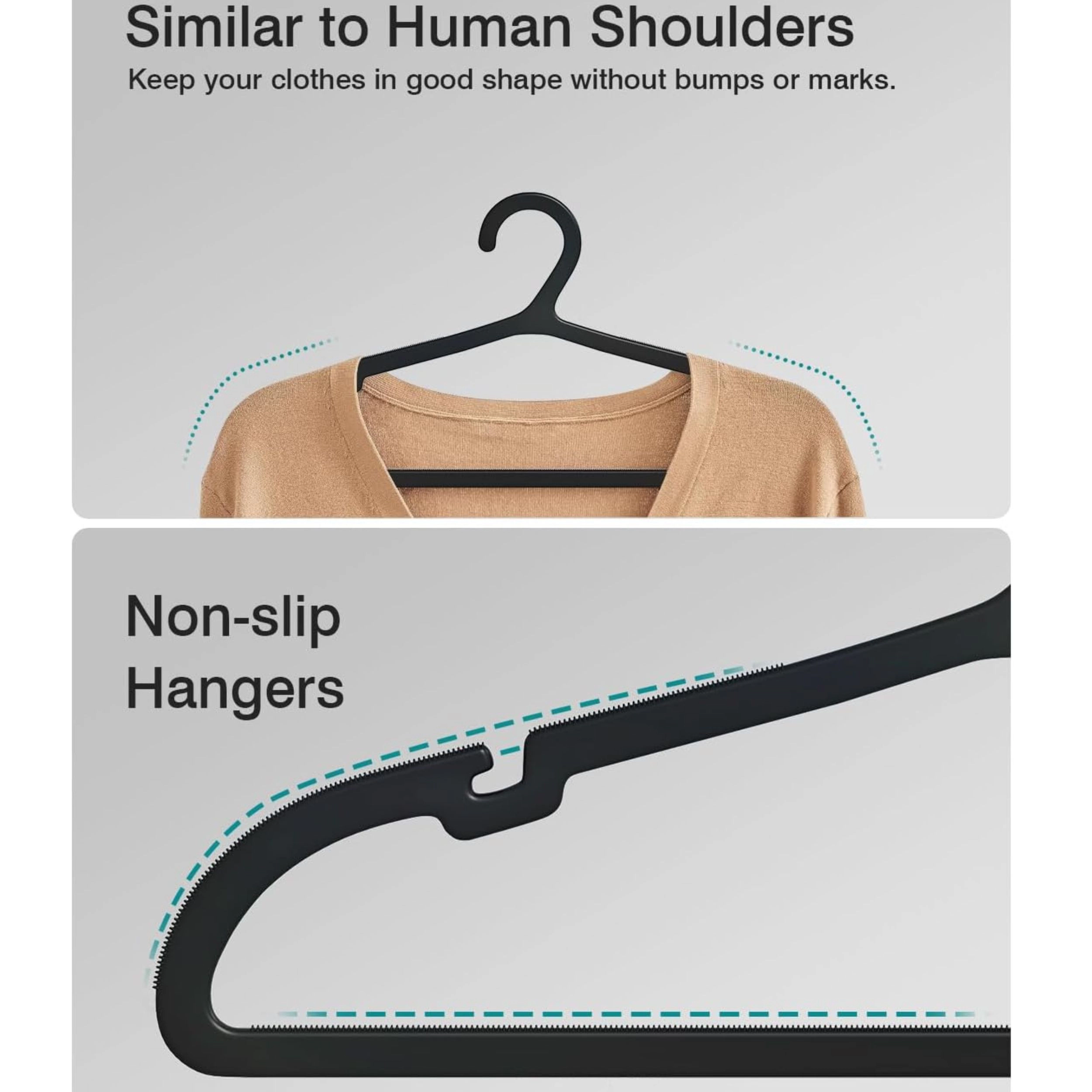 Stock Preferred Pack of 30 Non Slip Plastic Clothes Hangers Space Saving Coat