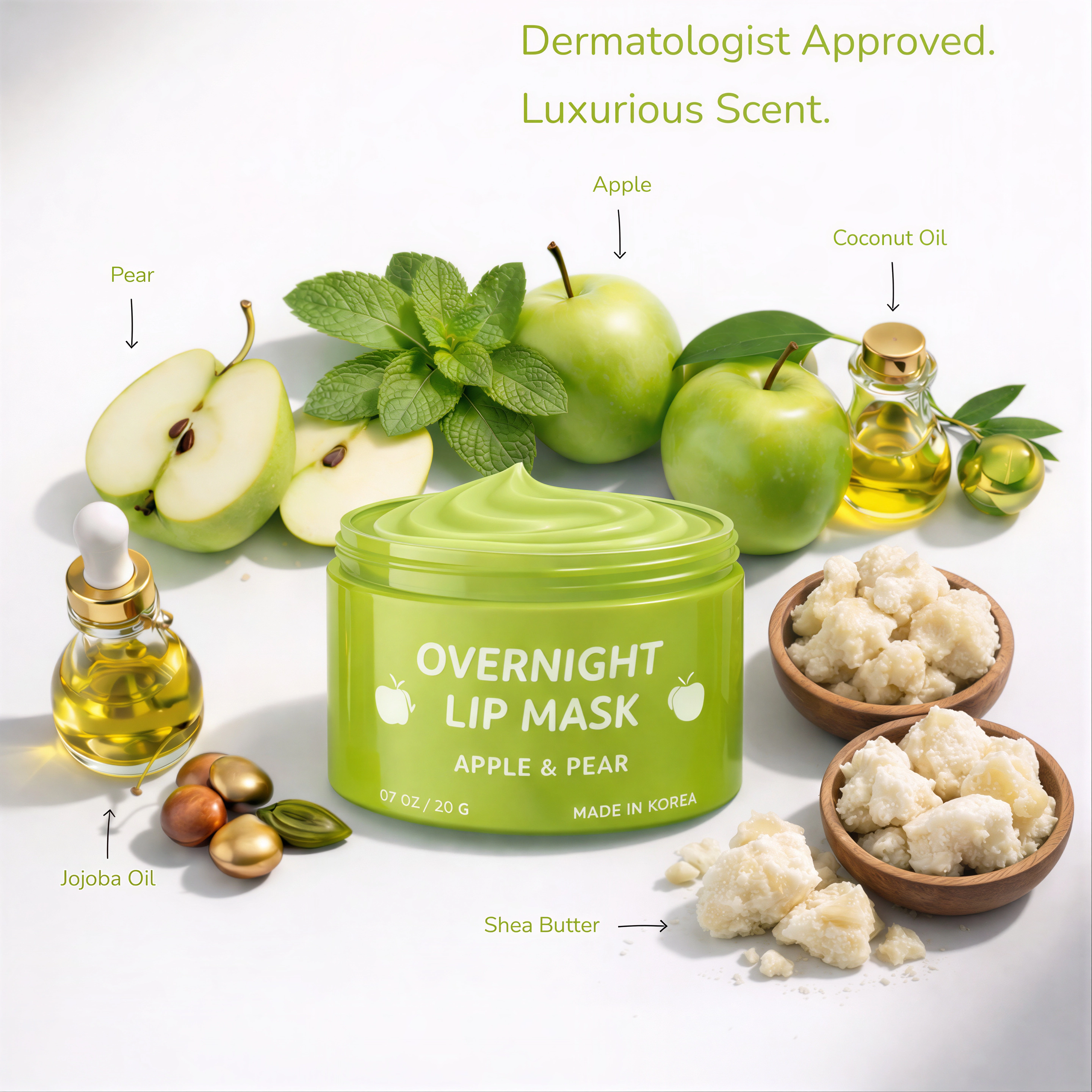 Lovery  Korean Skincare Lip Care Duo Set - Cherry Mint Exfoliating Lip Scrub & Apple and Pear Overnight Lip Mask