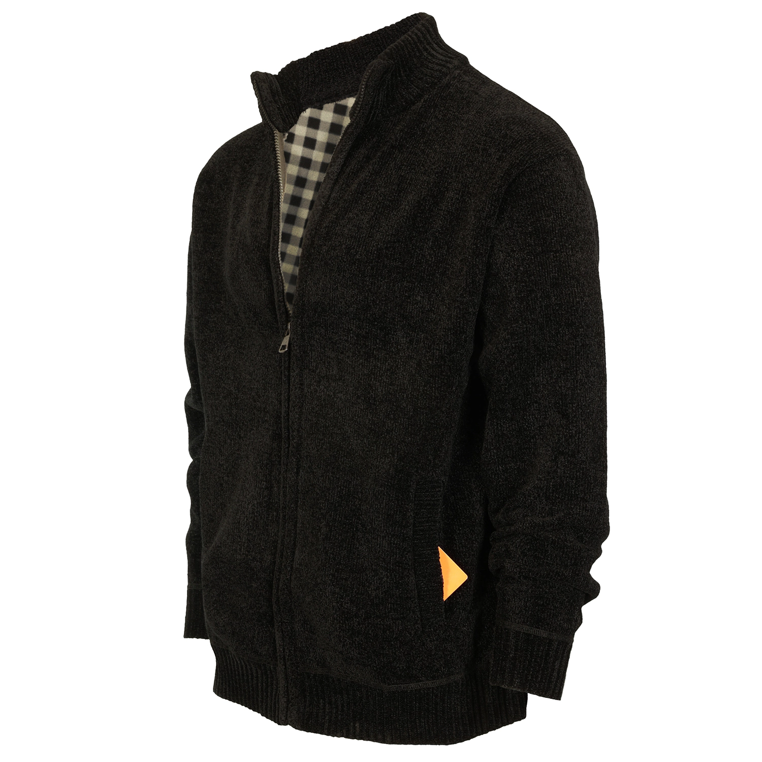 Gioberti Men's Knitted Chenille Cardigan Sweater With Flannel Lining