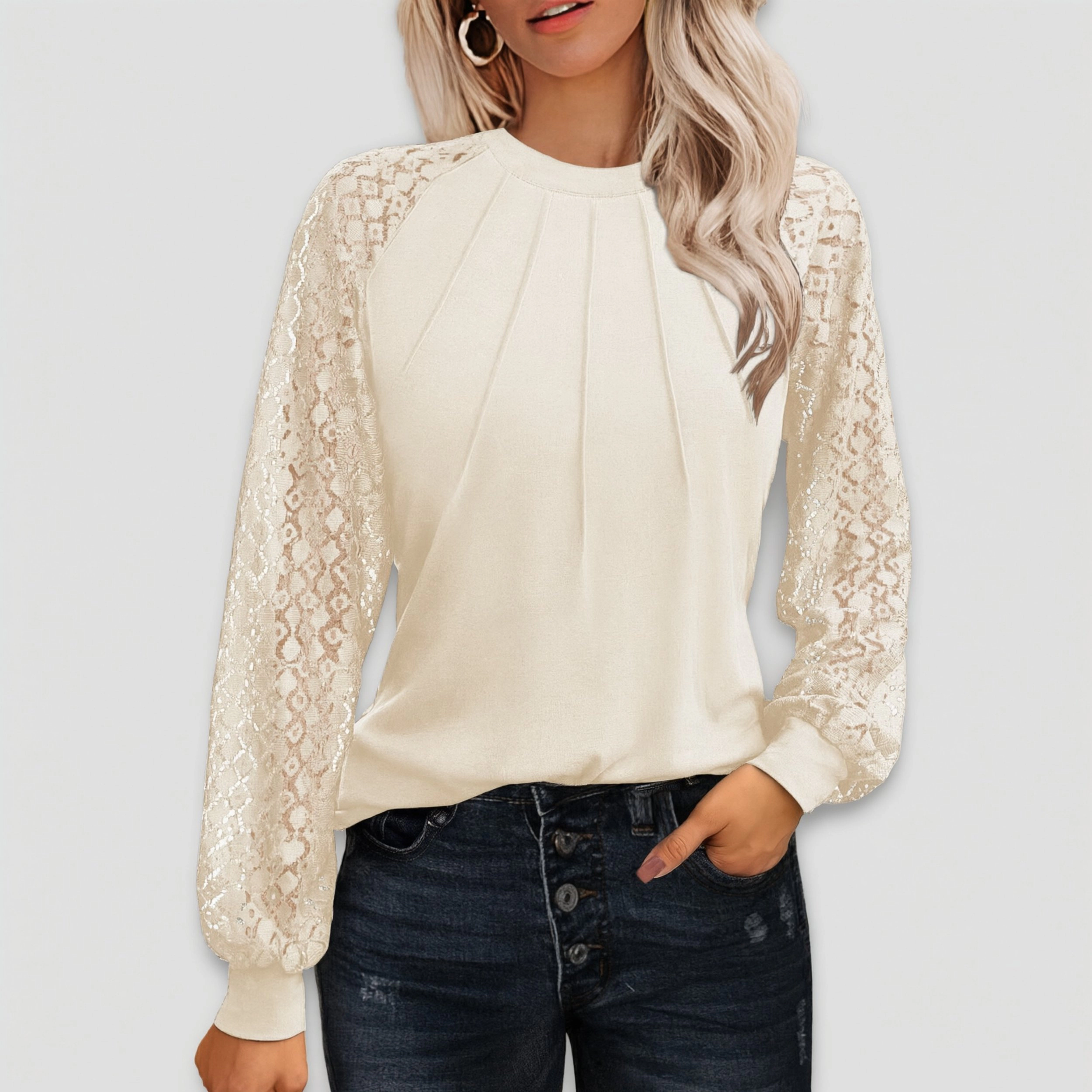 Zeagoo Women Lace Long Sleeve Blouse
