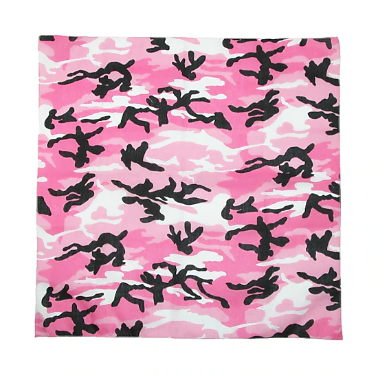 CTM® Women's Cotton Pink Camouflage Bandana (Pack of 5)