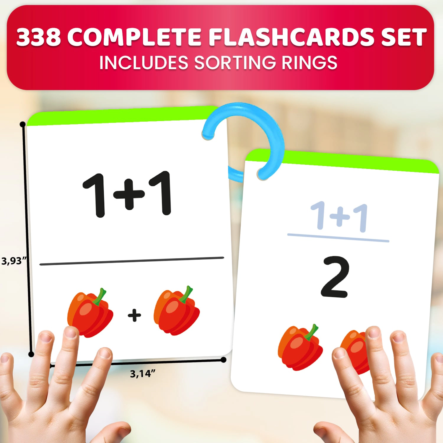 QUOKKA Math Flash Cards for Kids Ages 4-8 - Addition, Subtraction, Multiplication & Division Learning Set