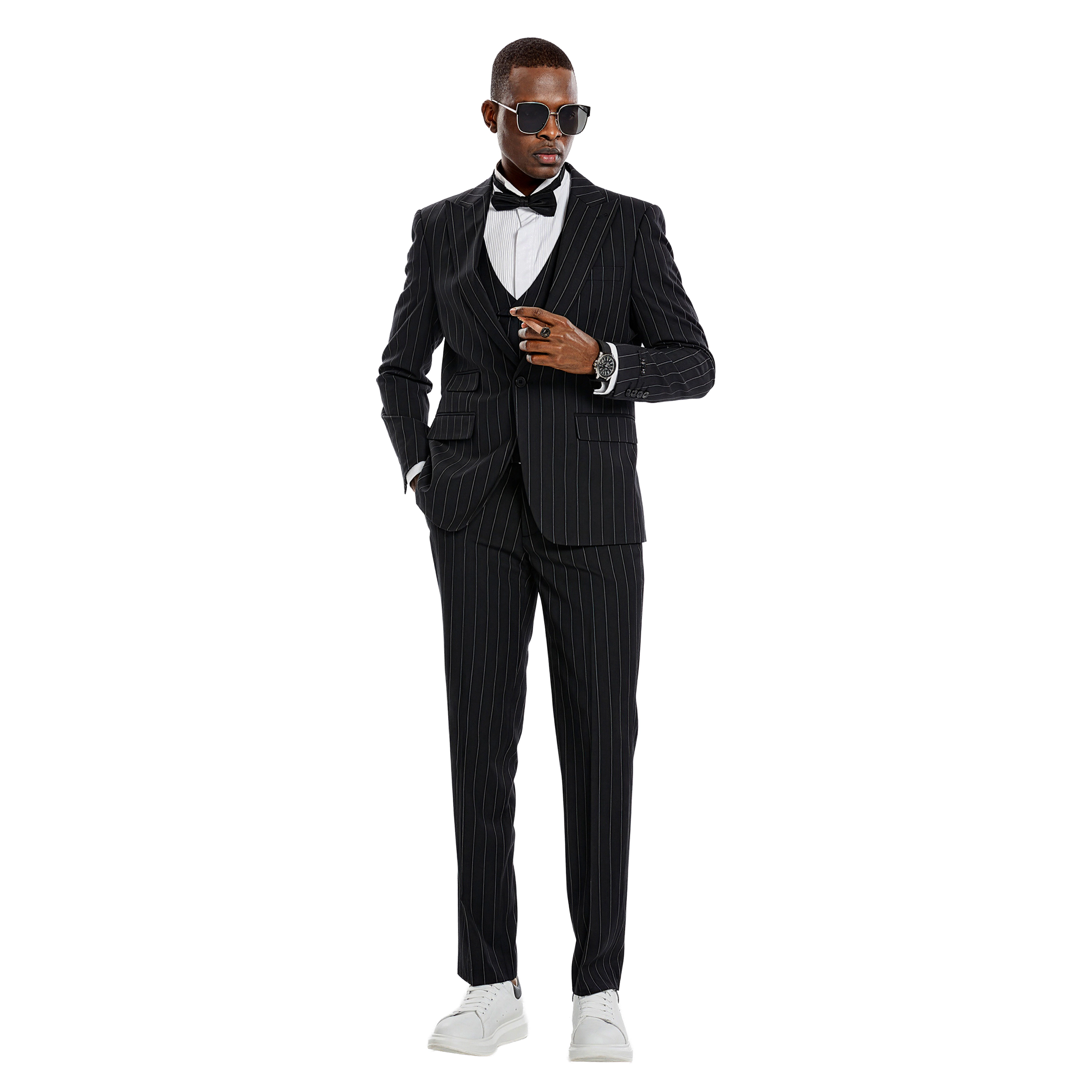 Tazzio Mens Skinny Fit Velvet 2 Piece Suit Set, Peak Lapel