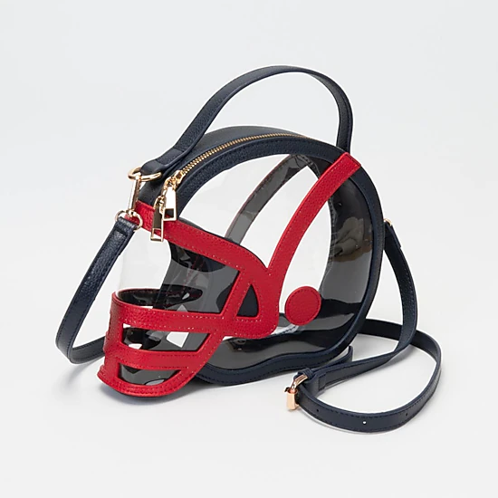 Fashnzfab Transparent Gameday Football Helmet Shaped Crossbody Hand Bag