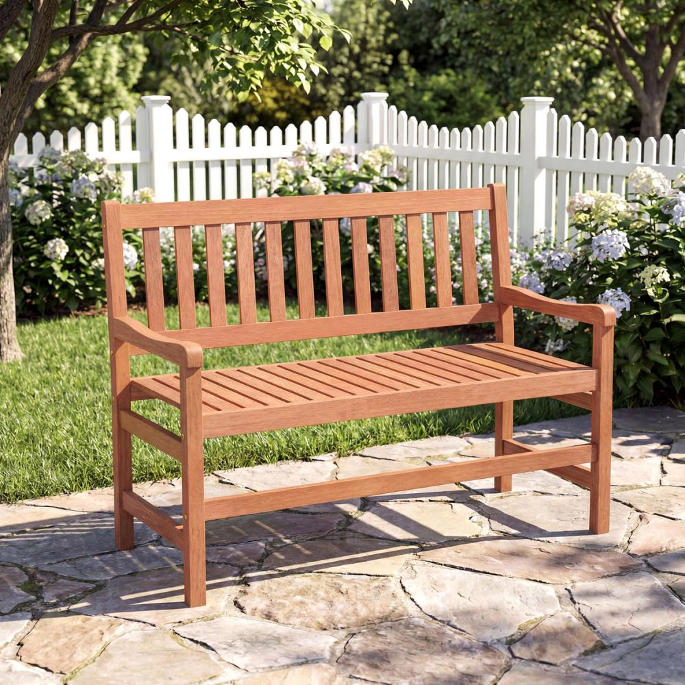 Hivvago 44 Inch 2-Seat Outdoor Loveseat Bench