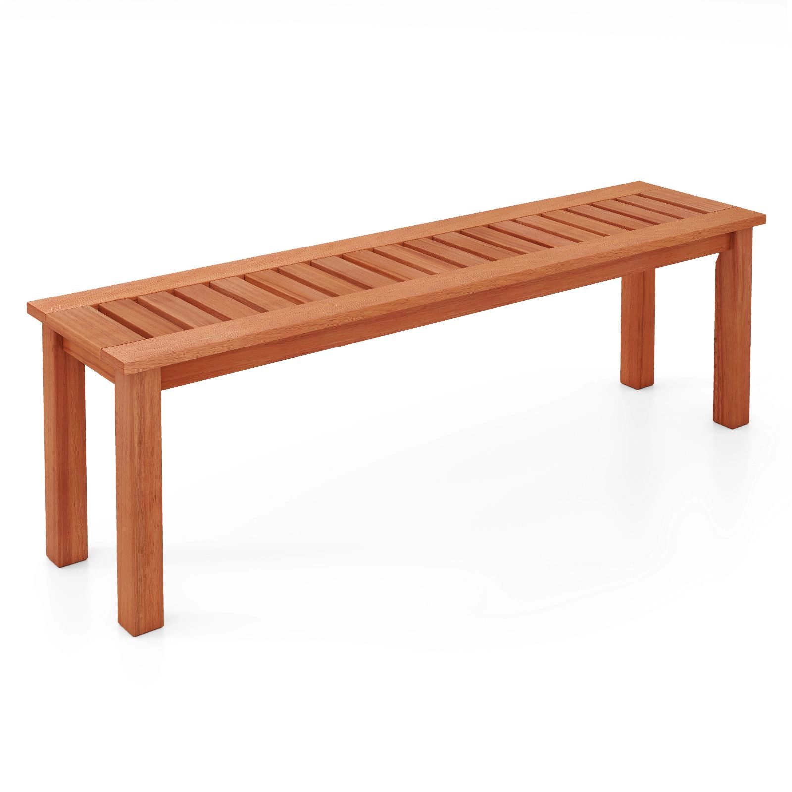 SlickBlue Backless Wooden Bench for Indoor Outdoor Seating