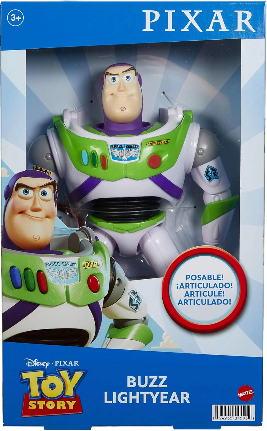 Mattel Disney Pixar Toy Story Buzz Lightyear 12-Inch Posable Action Figure