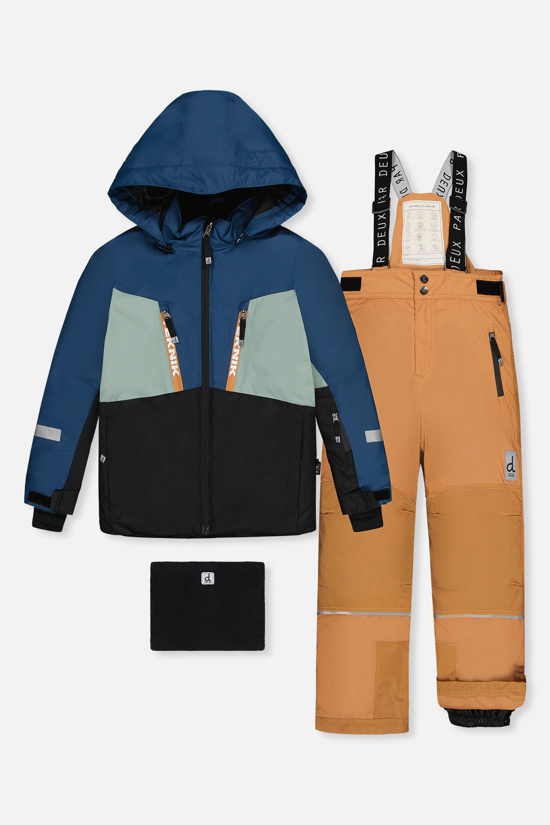 Deux par Deux Boys Two Piece Teknik Cordura-Reinforced Snowsuit with Hooded Jacket and Snow Pants