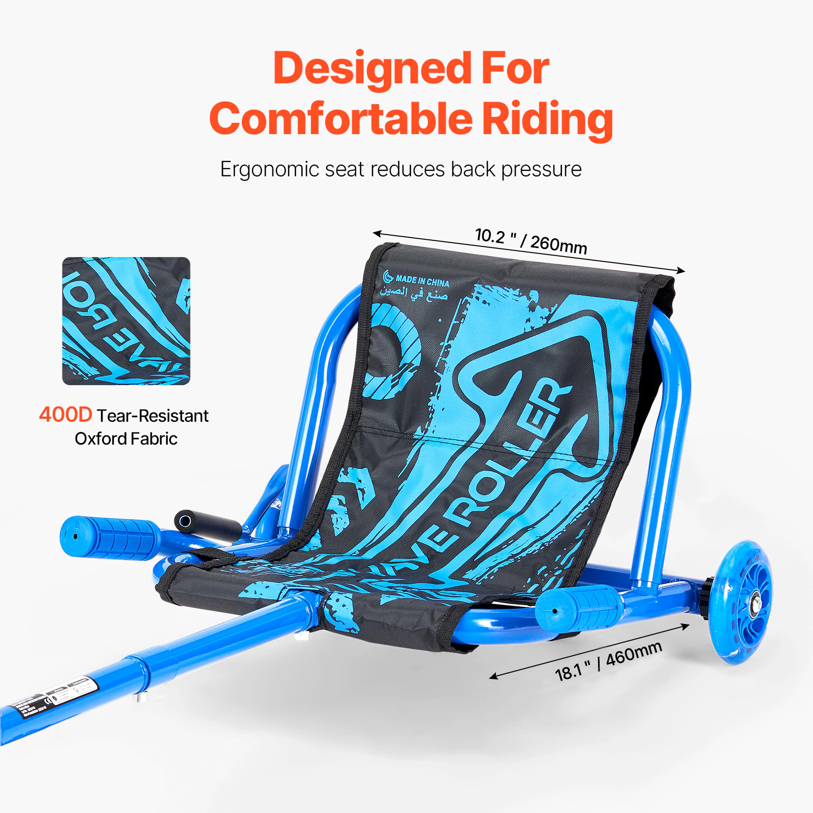 HONGGE Ride on Scooter Load Capacity of 132 lbs Swing Side-to-Side for Amazing Ride Powered by Zig-Zag Motion Ride on