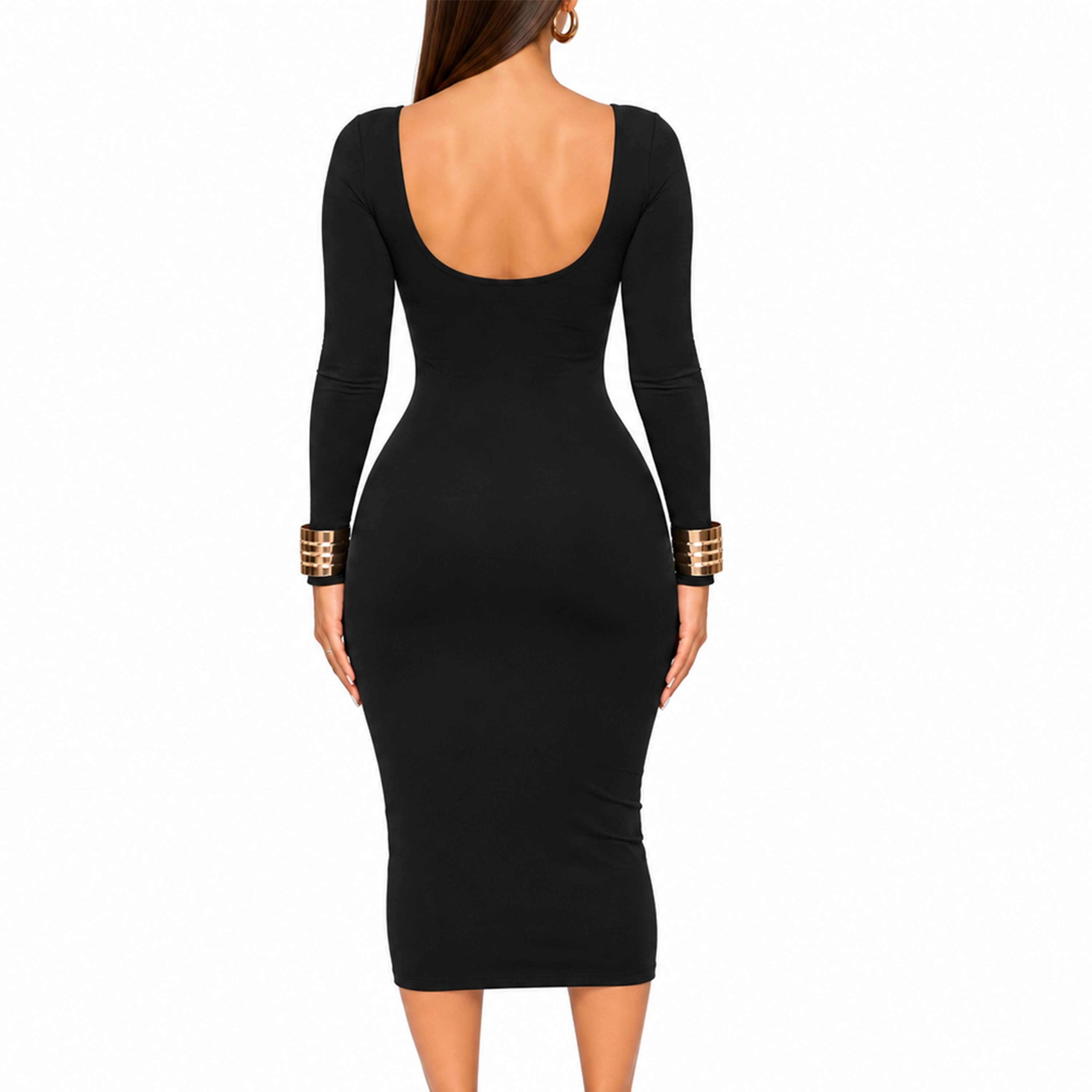 YAHAIRA Women's Contour Midi Dress Long Sleeve