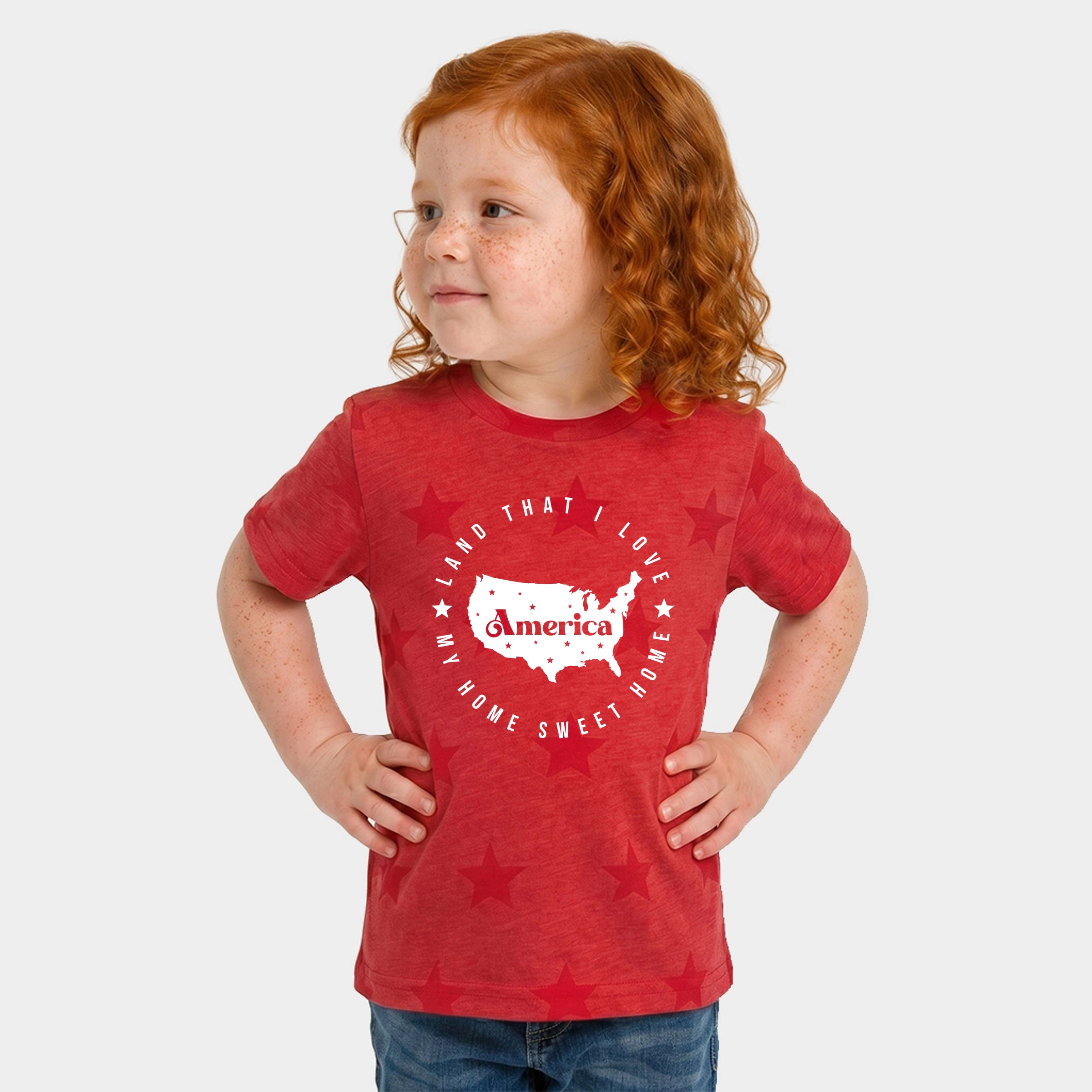 The Juniper Shop - Land That I Love Circle Toddler Short Sleeve Star Tee