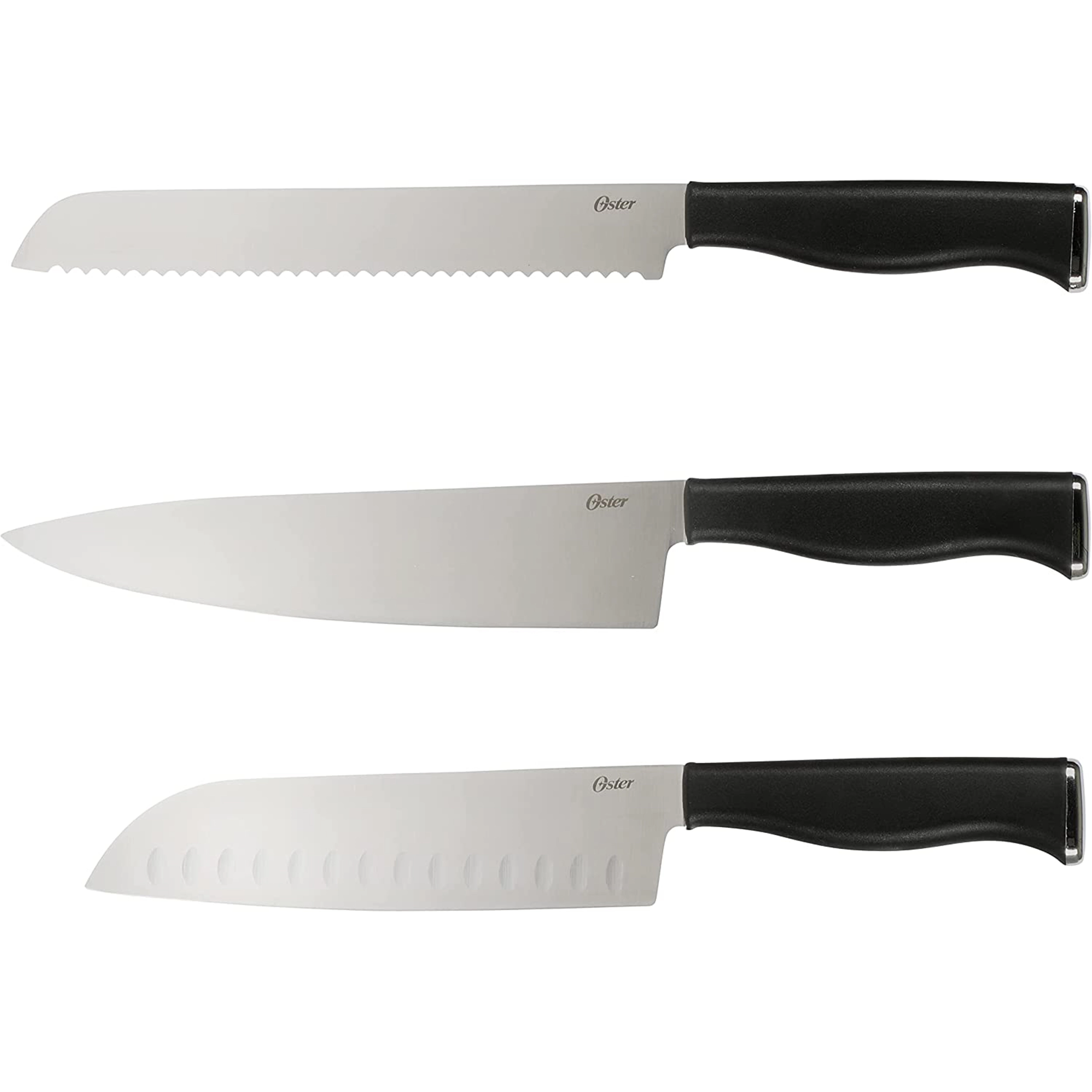 Oster Langmore 15 Piece Stainless Steel Blade Cutlery Set in Black