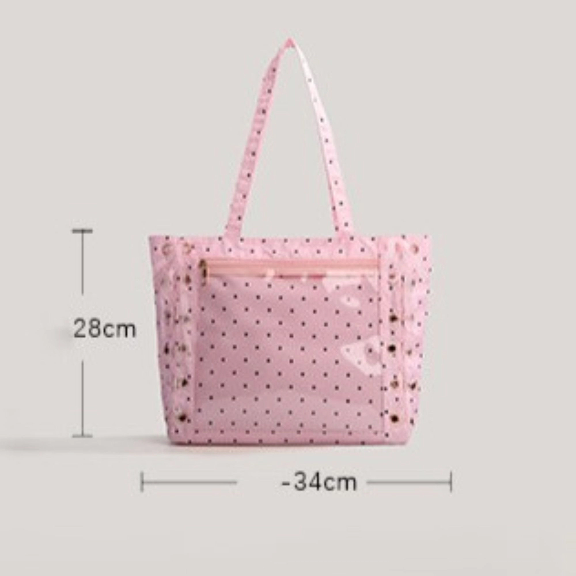 Alilang Women's Clear Polka Dot Tote Bag for Women, Large Transparent Shoulder Bag with Bow Detail