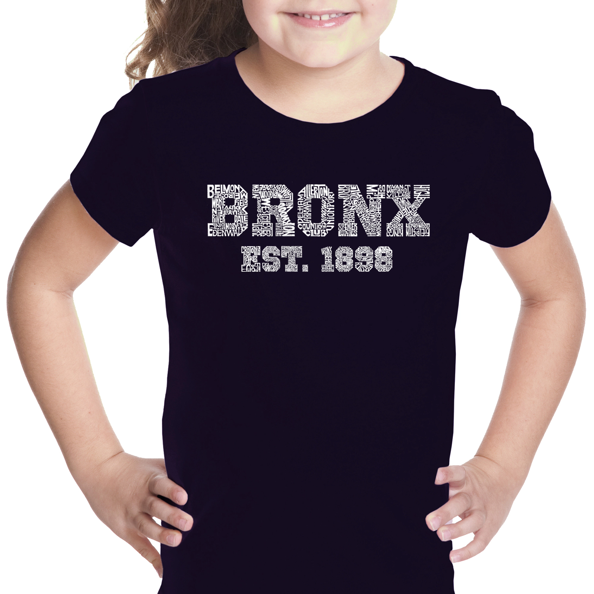 LA Pop Art Girls Word T-Shirt - POPULAR NEIGHBORHOODS BRONX, NY