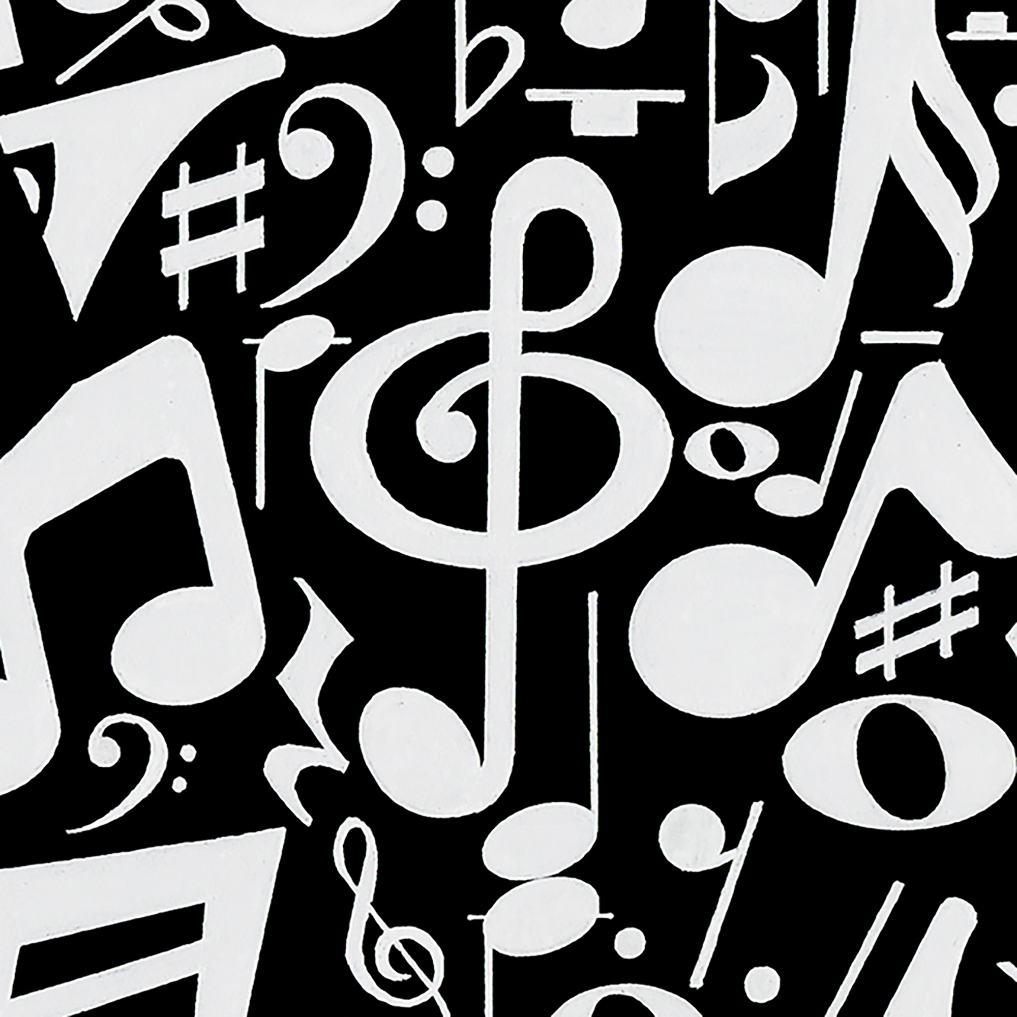 LA Pop Art Music Notes Guitar - Men's Word Hooded Sweatshirt