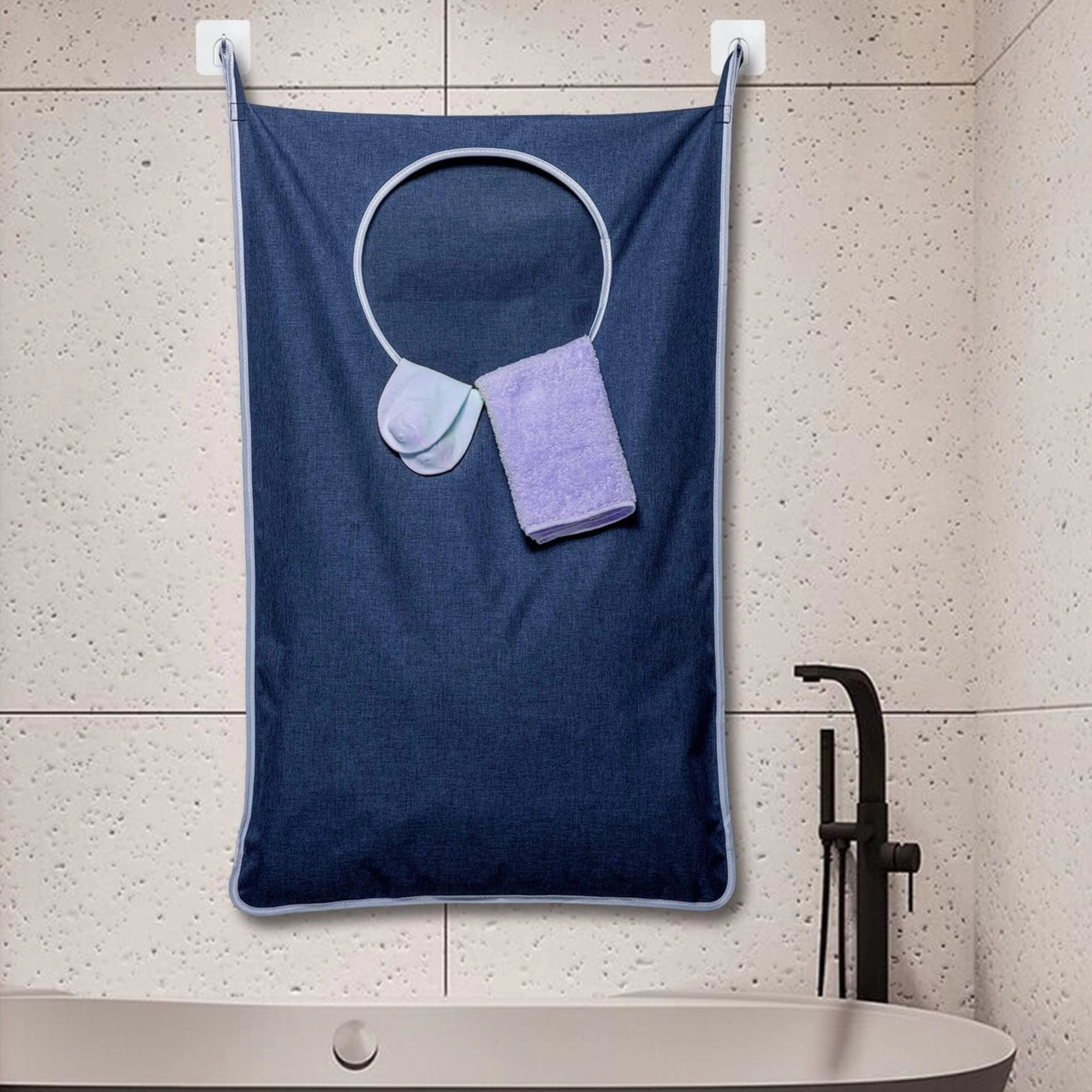 Stock Preferred Hanging Laundry Hamper Bag with Hooks for Dirty Clothes Storage