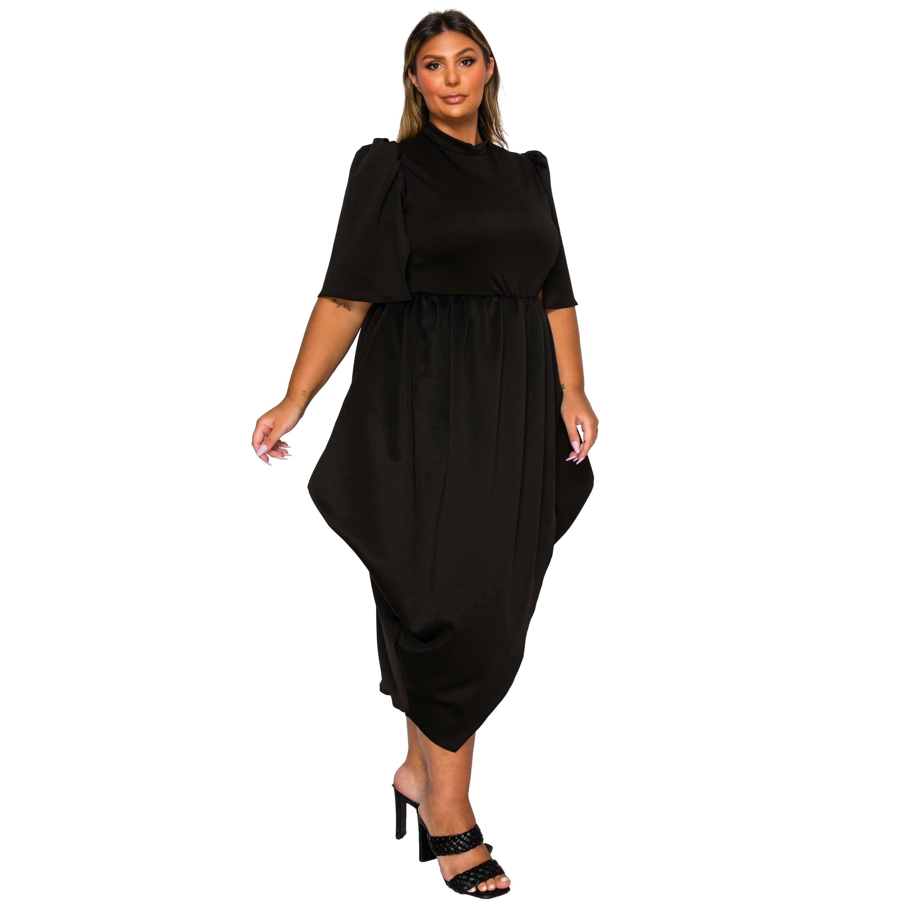 L I V D Women's Plus Aesira Tulip Hem Pocket Dress