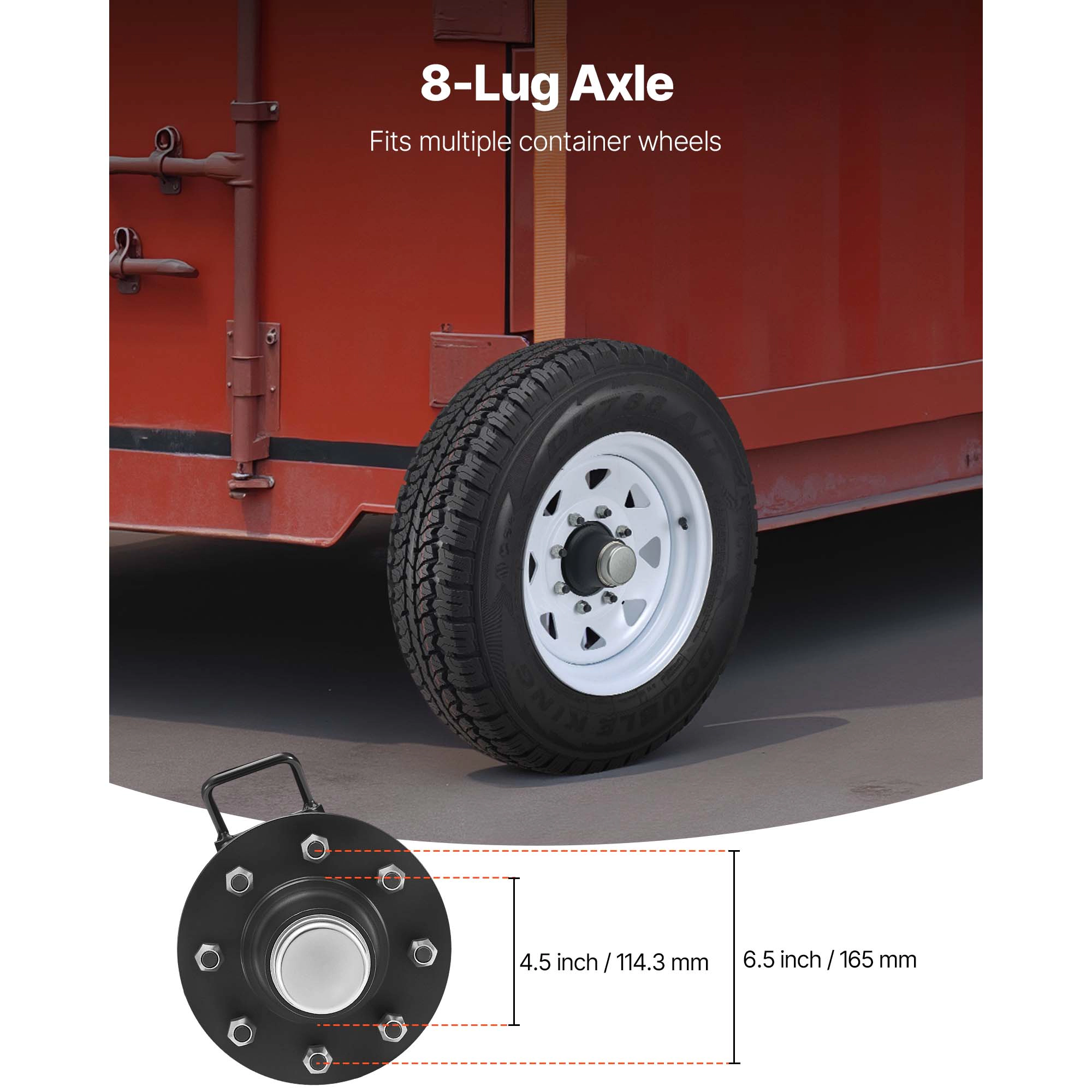 HONGGE Heavy Duty Shipping Container Wheels Kit with Ratchet Tie Down Axle Moves 20 ft - 40 ft Secure Transport for