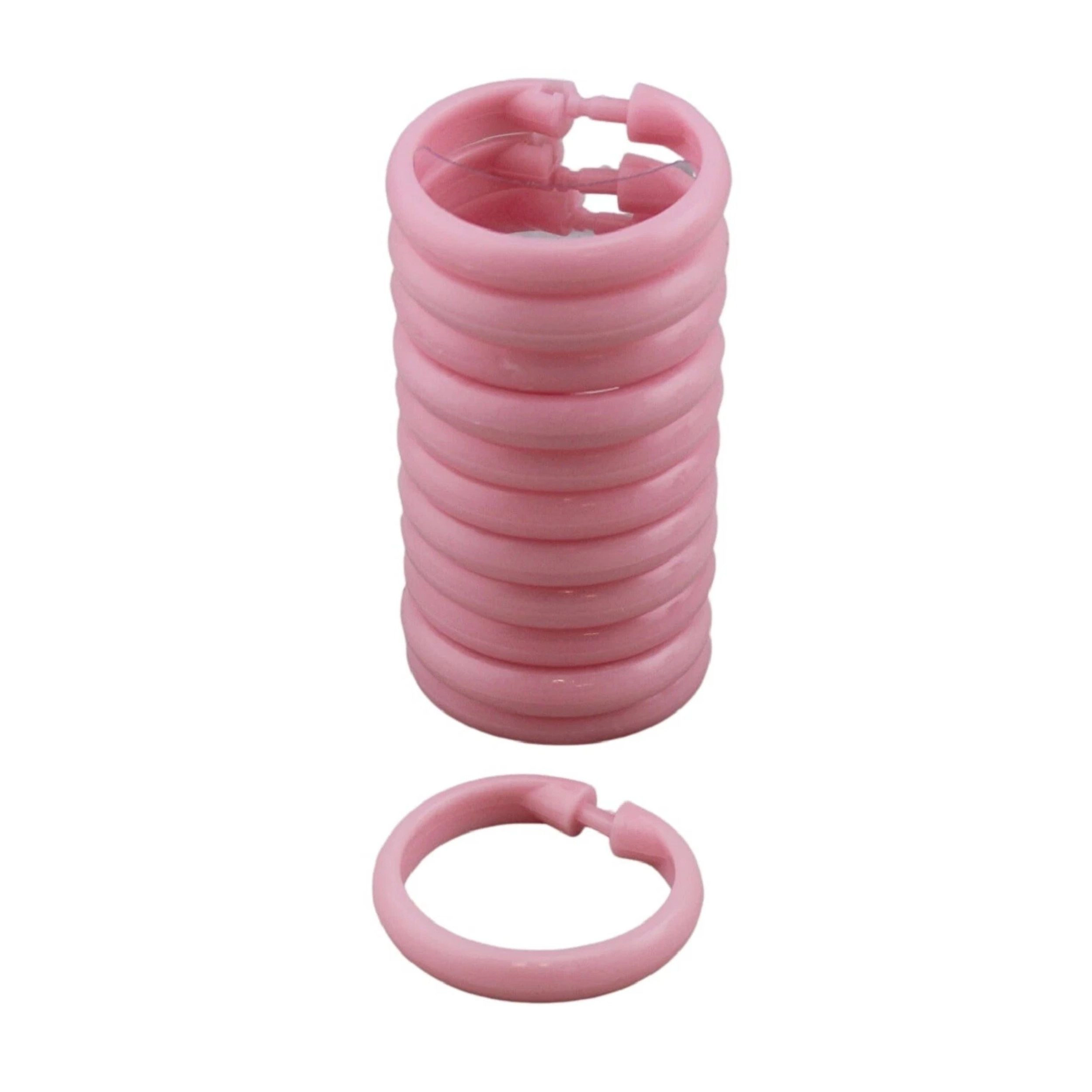 Home Collection 24 Piece Pink Plastic Shower Curtain Hook Set