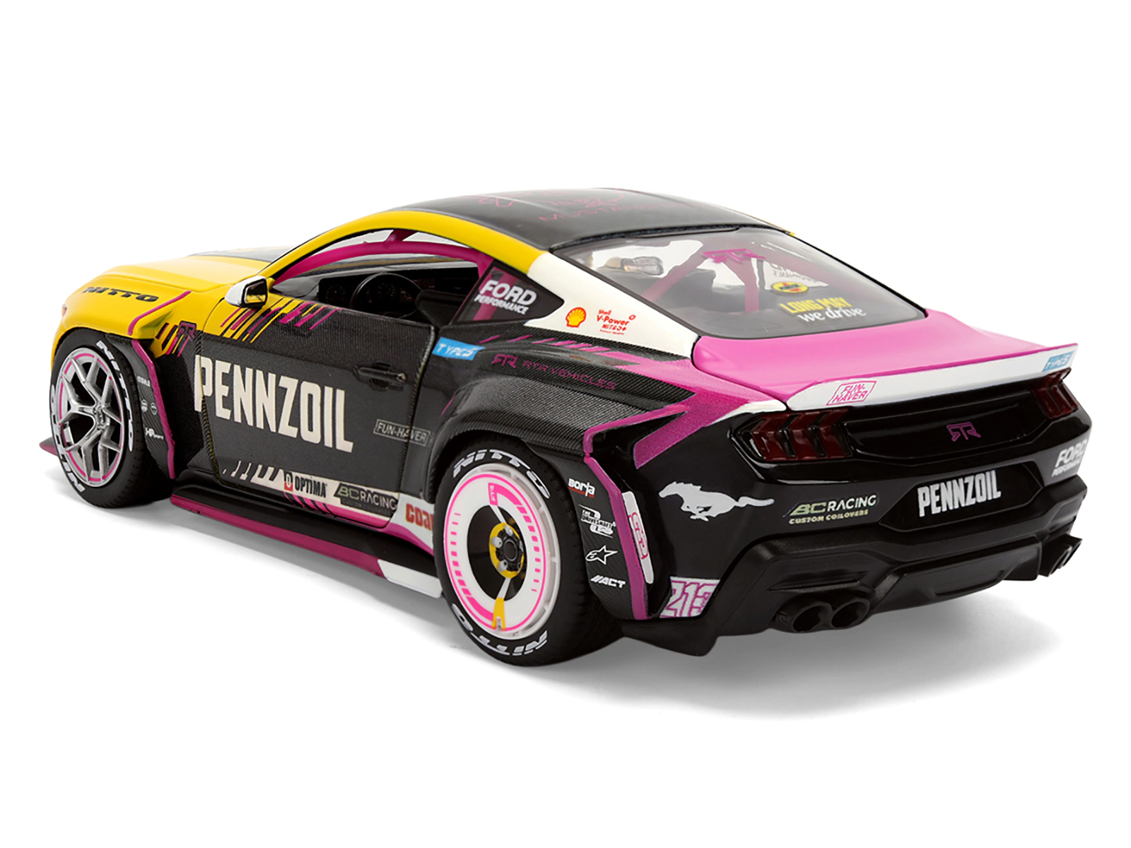 Jada Collectible Ford Mustang Rtr #213 Ben Hobson "Pennzoil" "Formula Drift Pro Championship" (2025) With Lights
