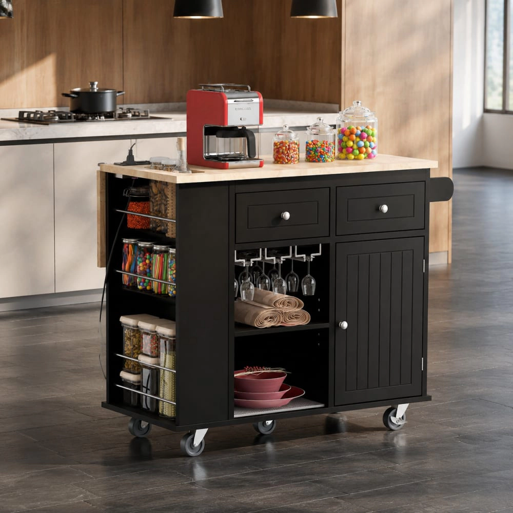 ELEMENT ACE Rolling Storage Kitchen Island Cart