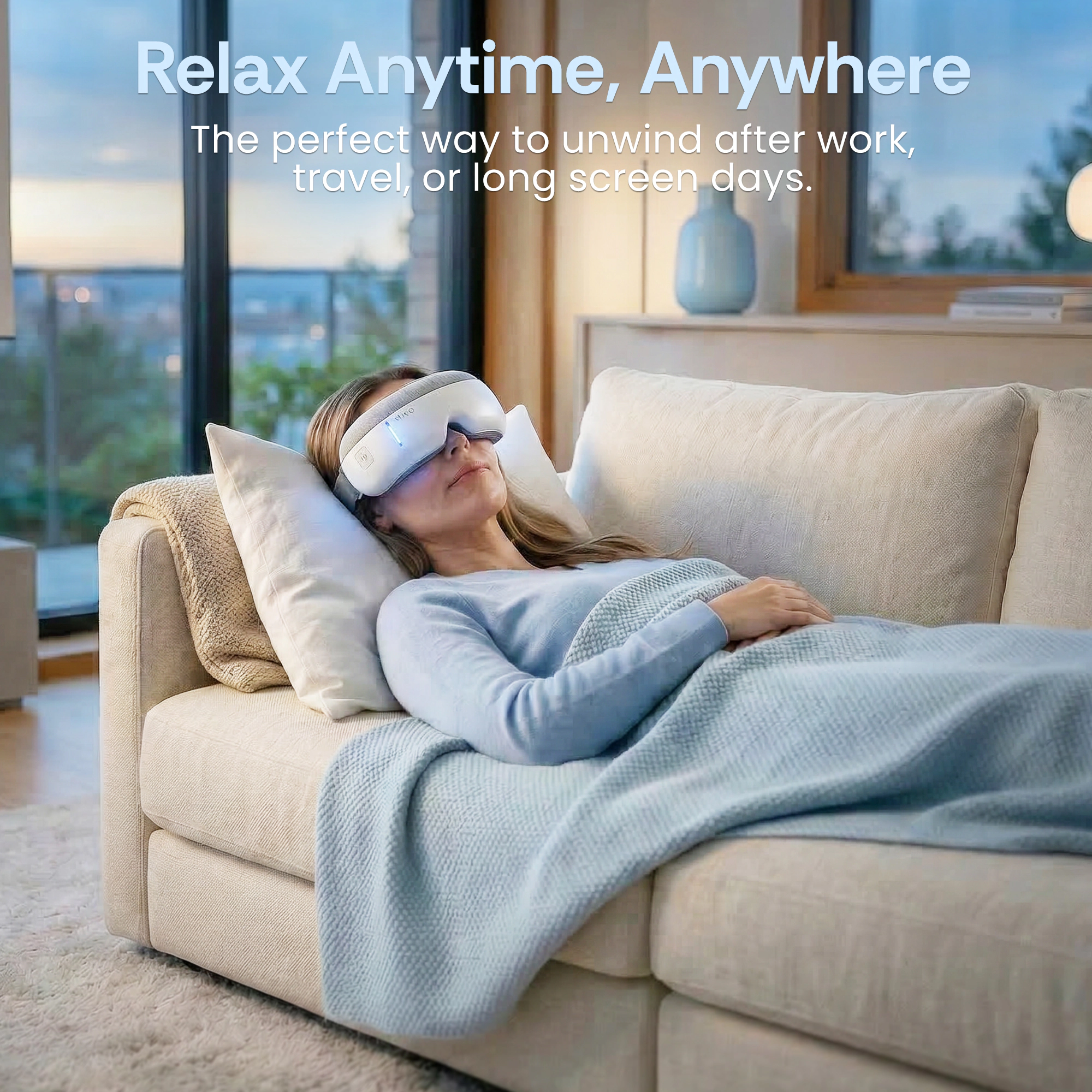 Miko Gaze Eye Massager with Heat, Air Pressure, 4 Massage Modes & Bluetooth Music